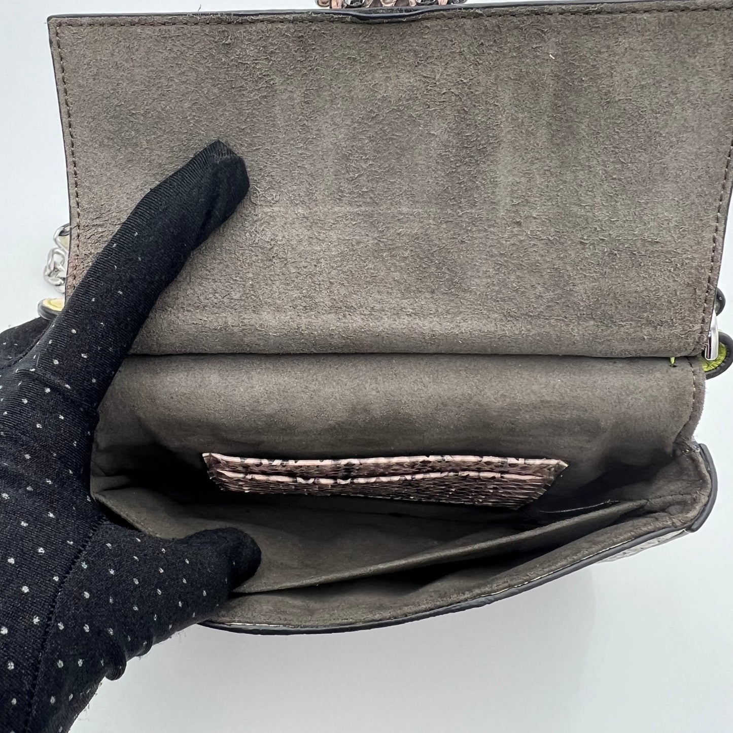 Fendi Flowerland Pythond Double Baguette Crossbody