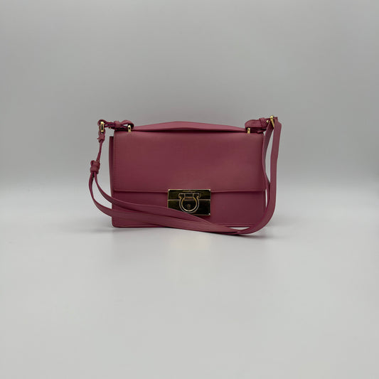 Salvatore Ferragamo Pink Aileen Gancini Top Handle Two-Way Bag