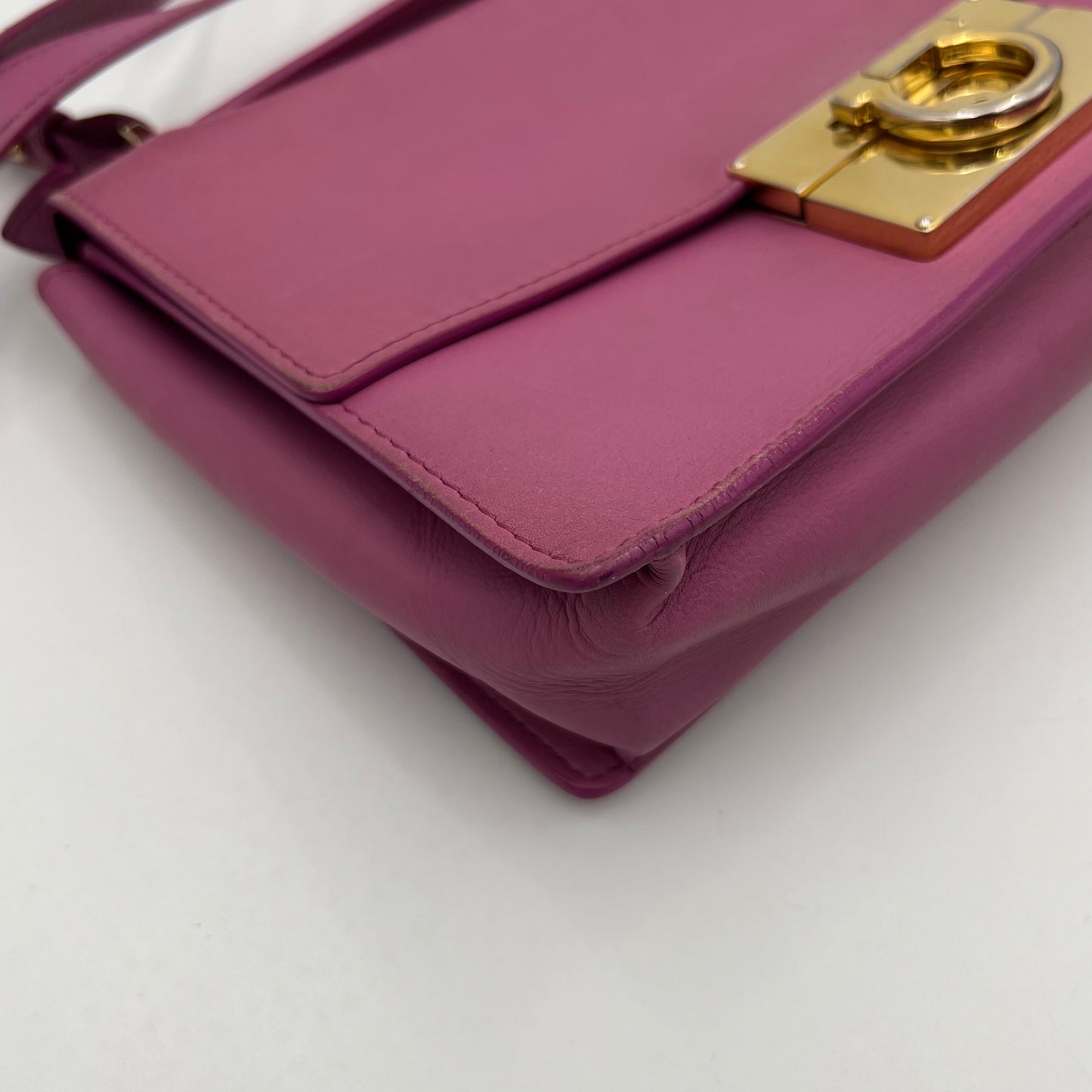 Salvatore Ferragamo Pink Aileen Gancini Top Handle Two-Way Bag