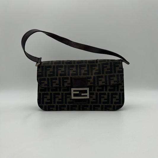 Fendi Tobacco Zucca Flap Shoulder Bag