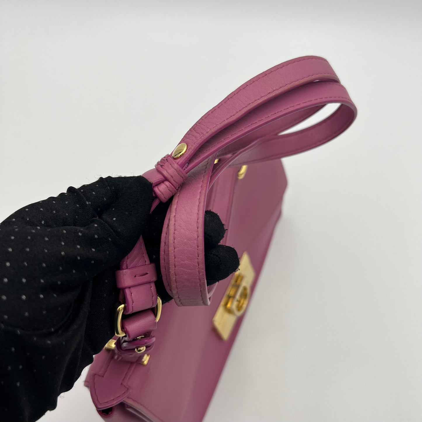 Salvatore Ferragamo Pink Aileen Gancini Top Handle Two-Way Bag