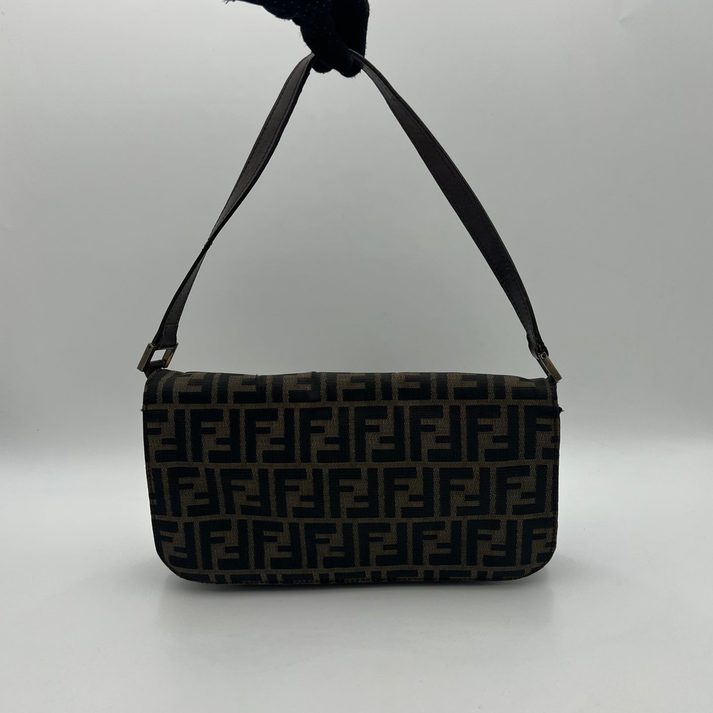 Fendi Tobacco Zucca Flap Shoulder Bag