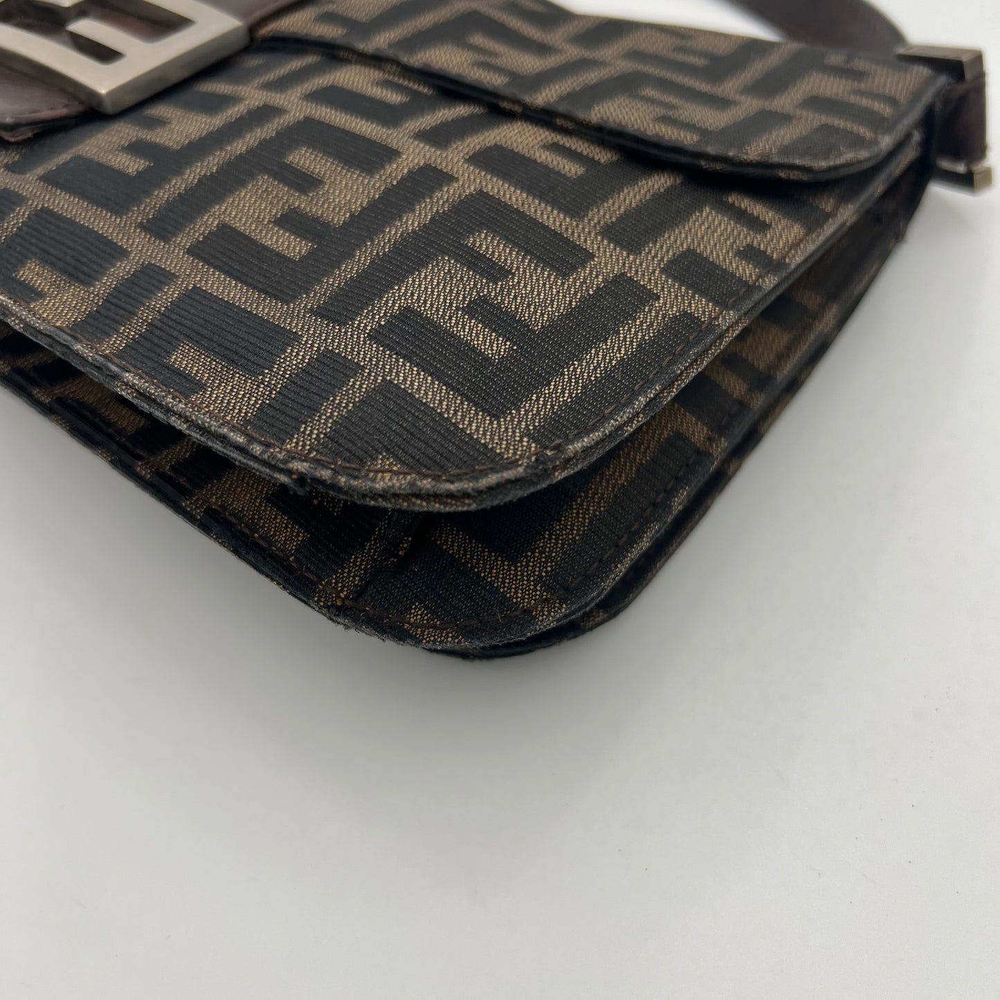 Fendi Tobacco Zucca Flap Shoulder Bag