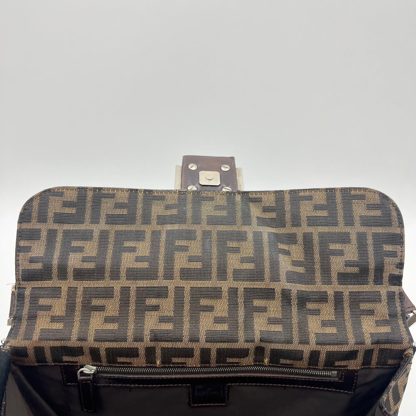 Fendi Tobacco Zucca Flap Shoulder Bag