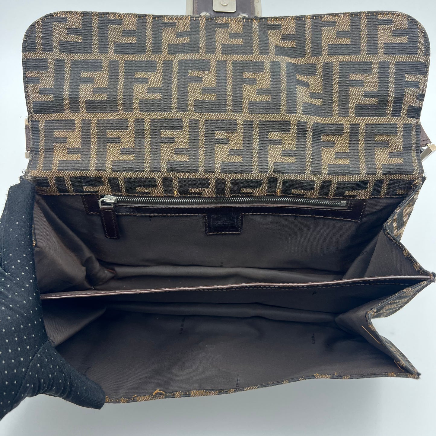 Fendi Tobacco Zucca Flap Shoulder Bag