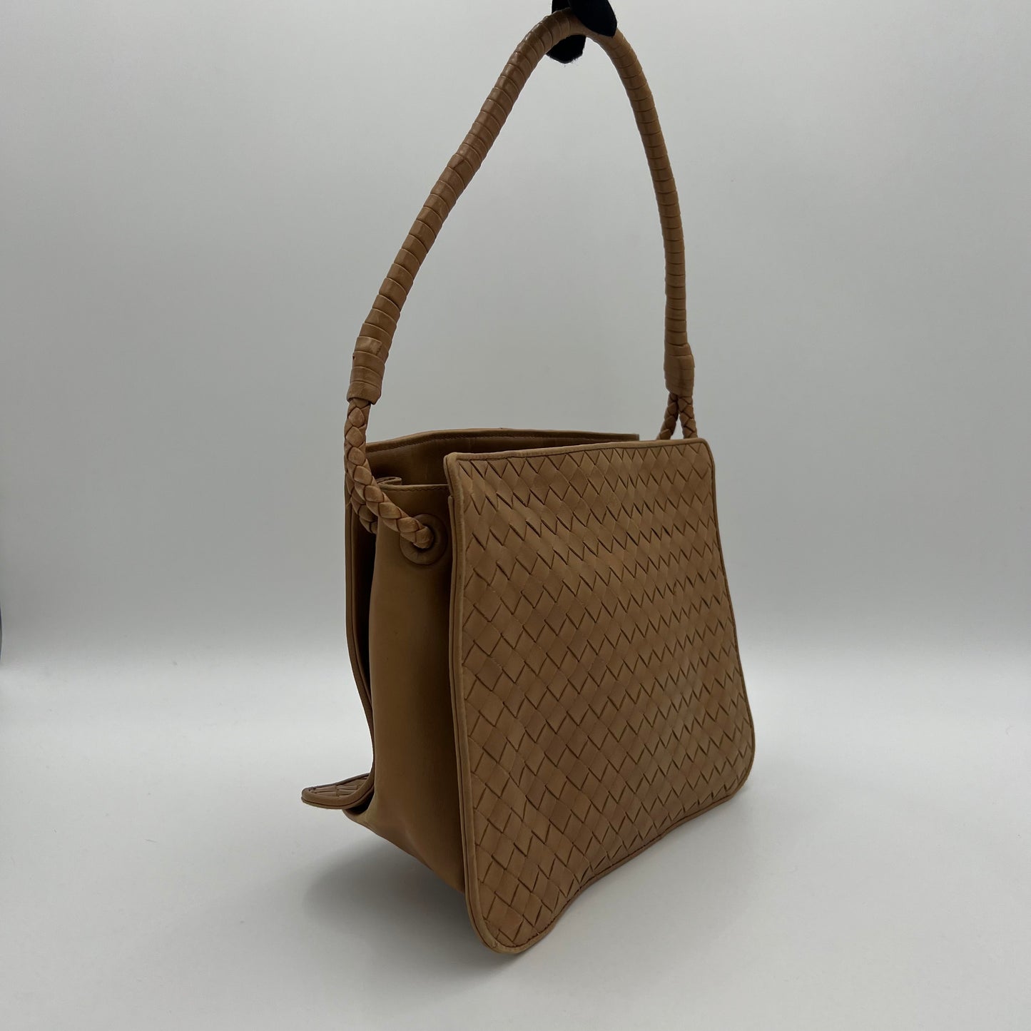 Bottega Veneta Light Brown Intrecciato Shoulder Bag