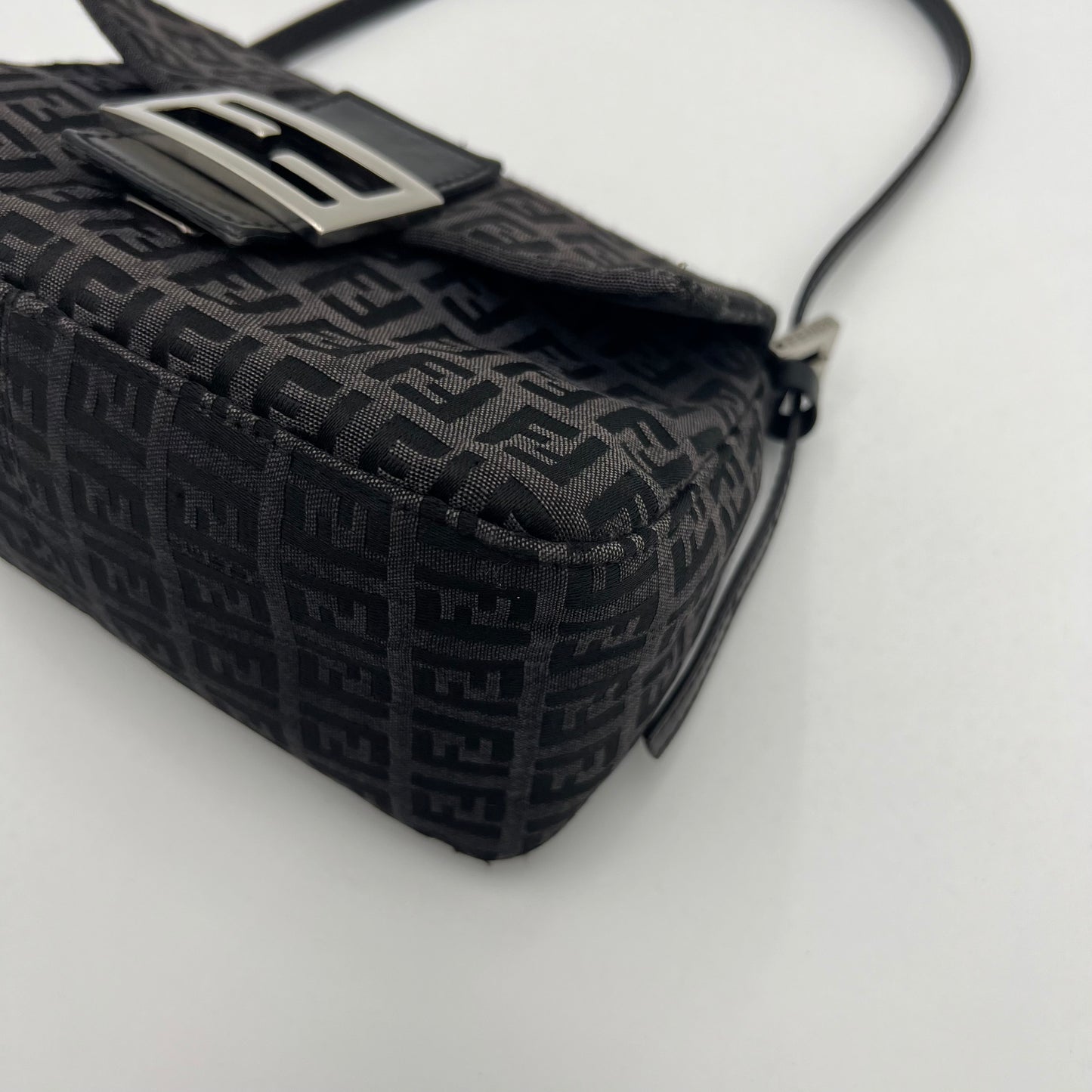 Fendi Black Zucchino Mini Mamma Baguette