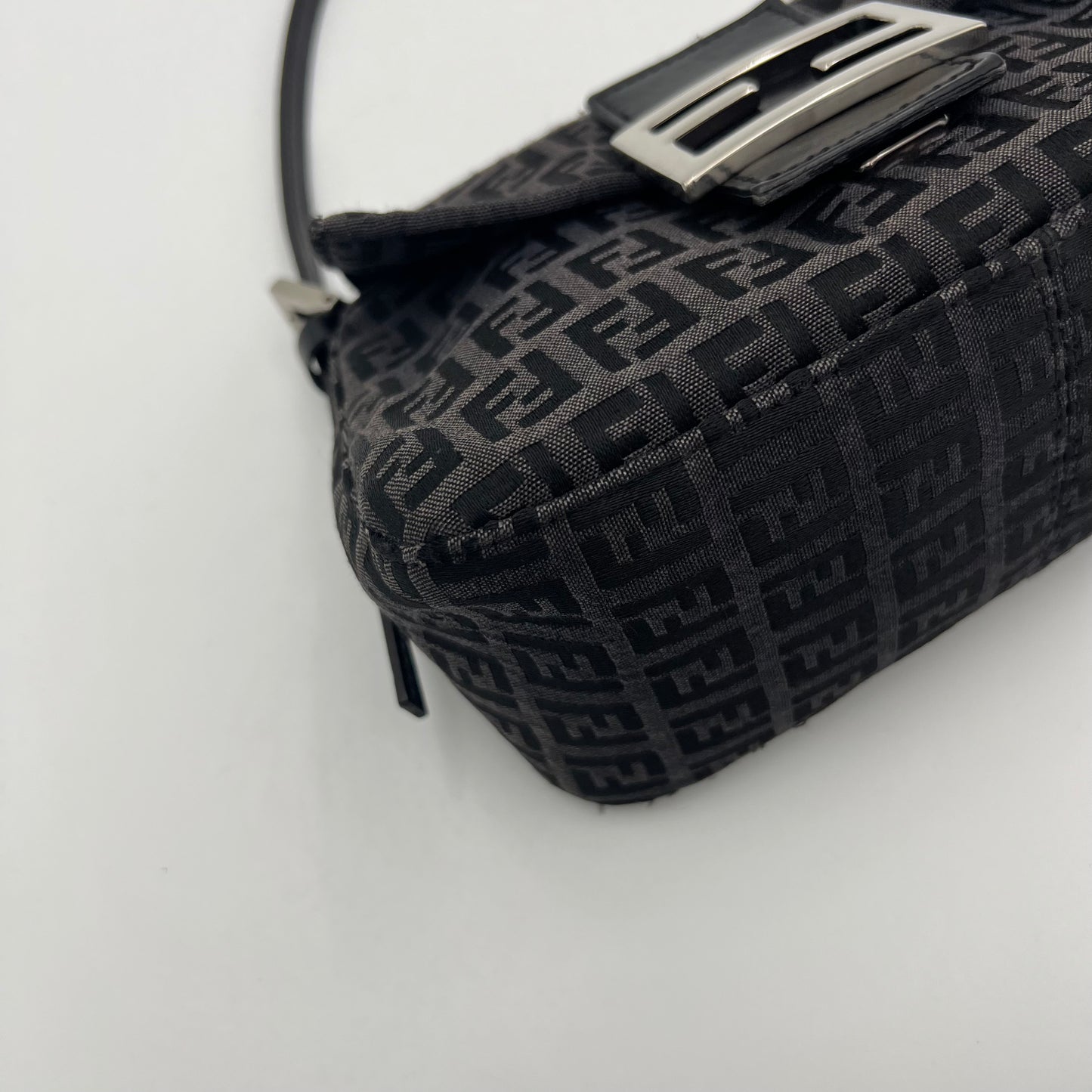 Fendi Black Zucchino Mini Mamma Baguette