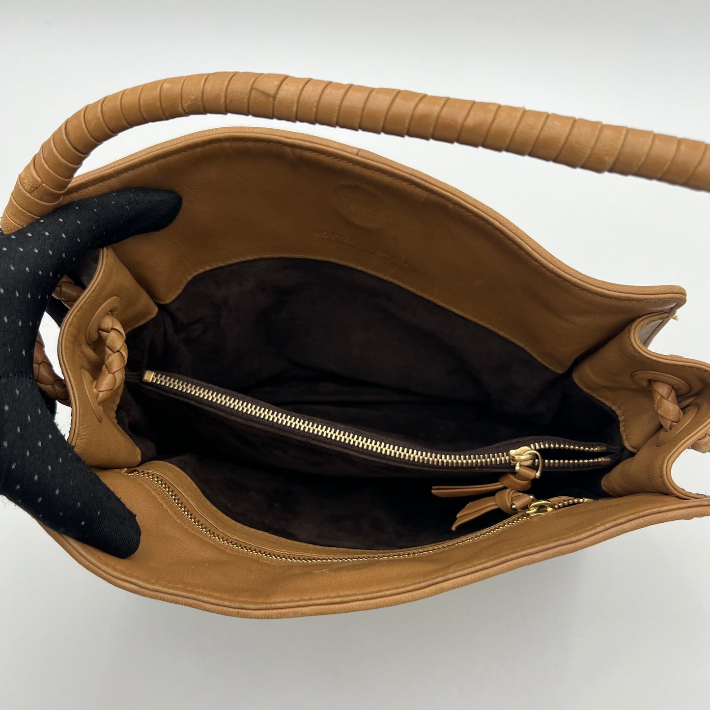 Bottega Veneta Light Brown Intrecciato Shoulder Bag