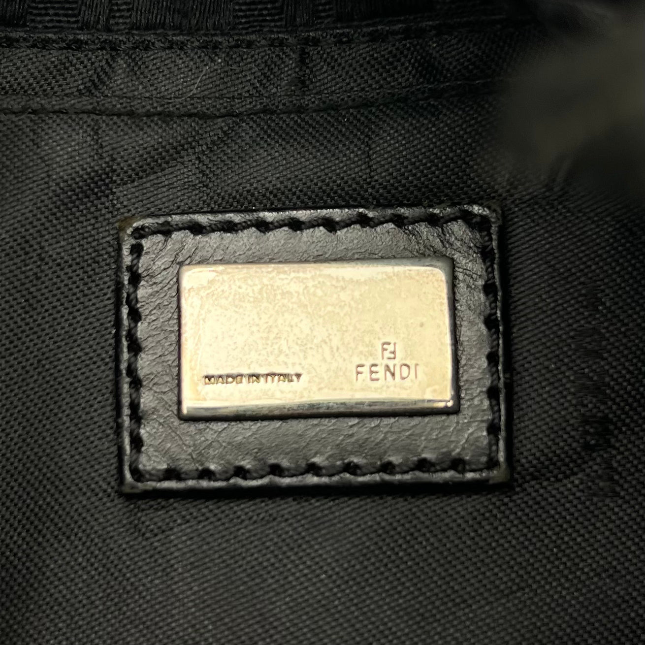 Fendi Black Zucchino Mini Mamma Baguette