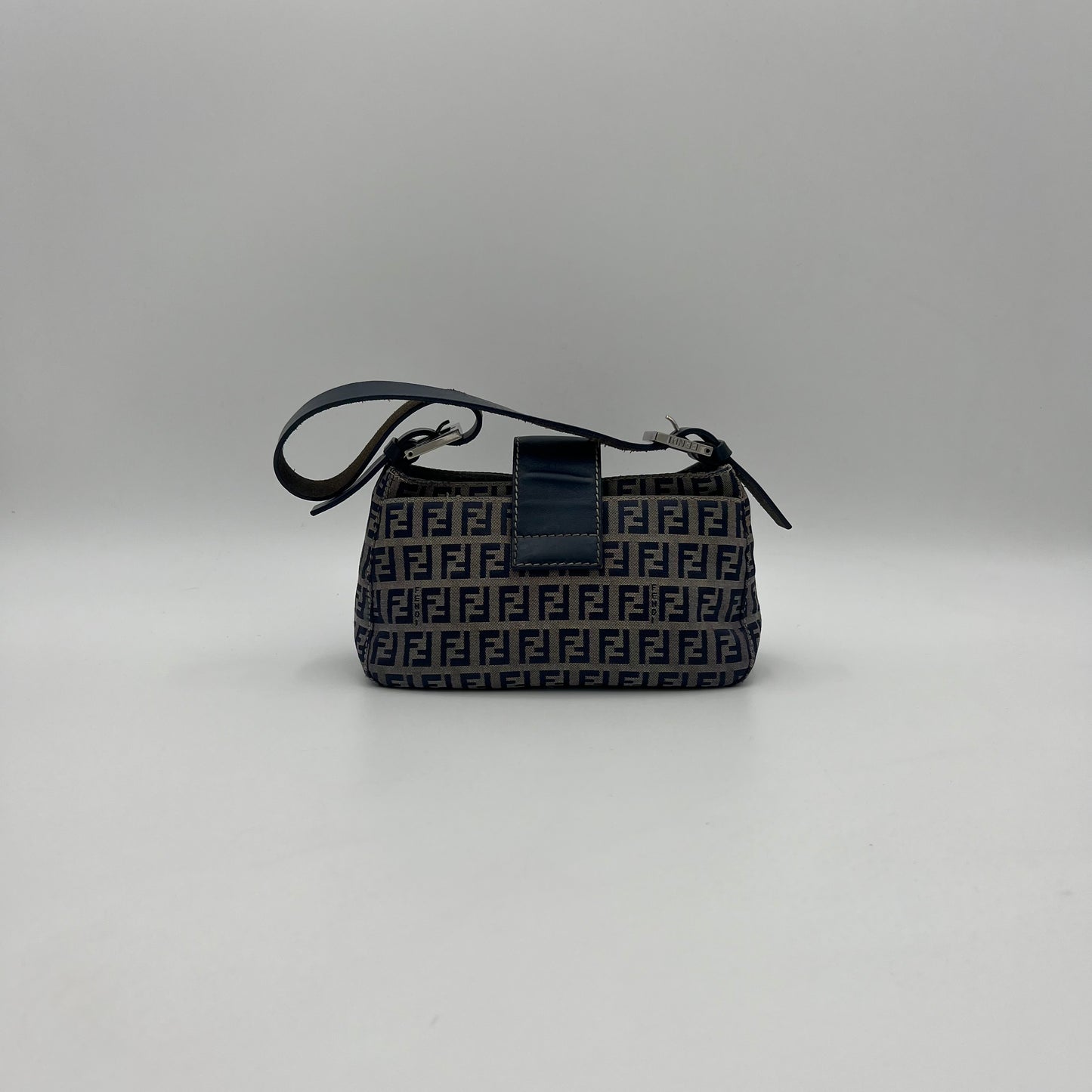 Fendi Dark Blue Zucchino Mini Baguette