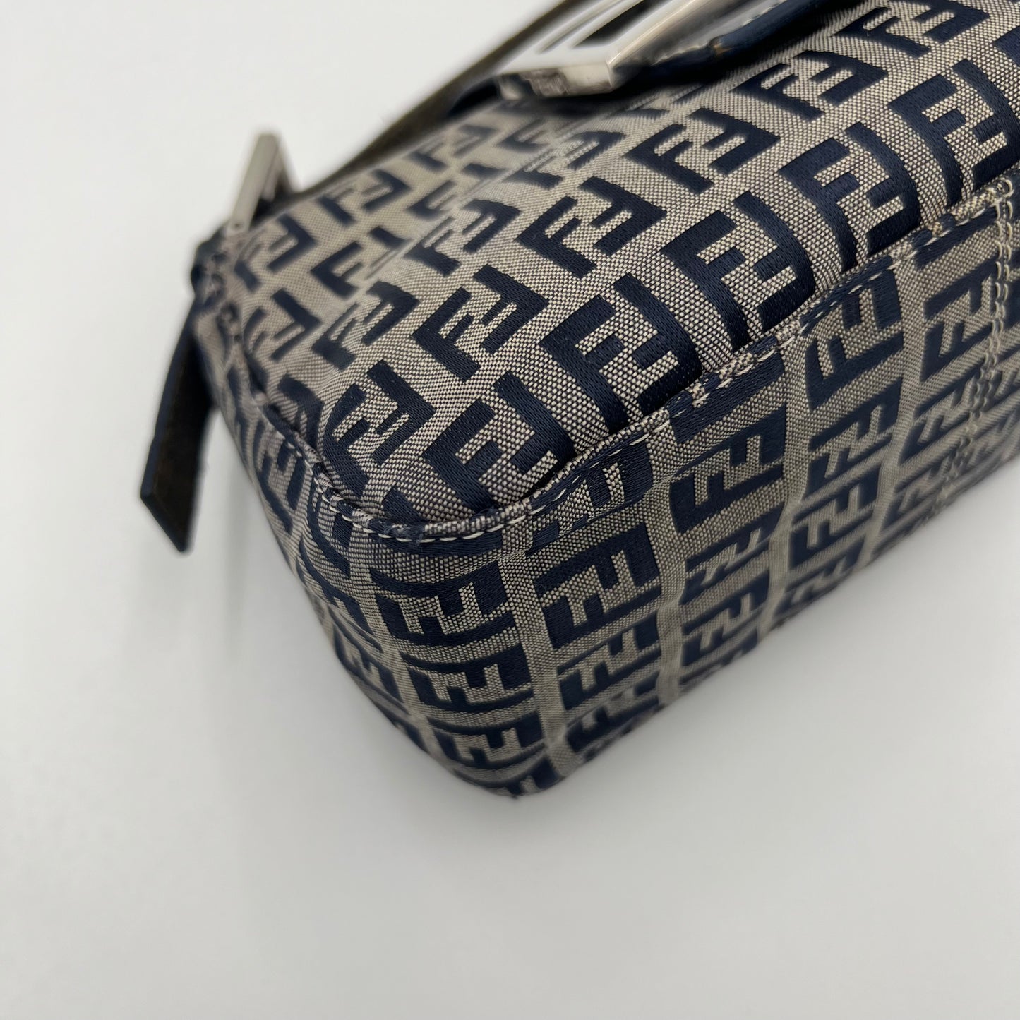 Fendi Dark Blue Zucchino Mini Baguette