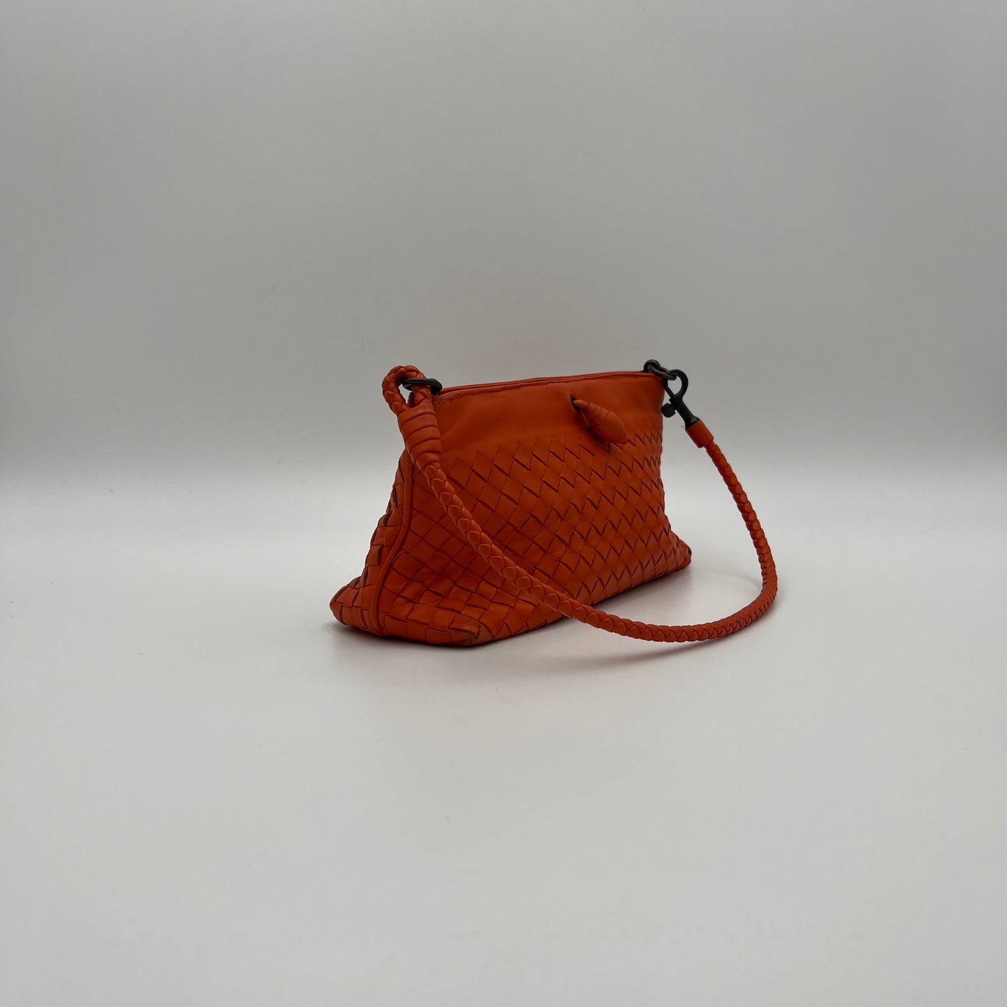 Bottega Veneta Orange Intrecciato Pochette