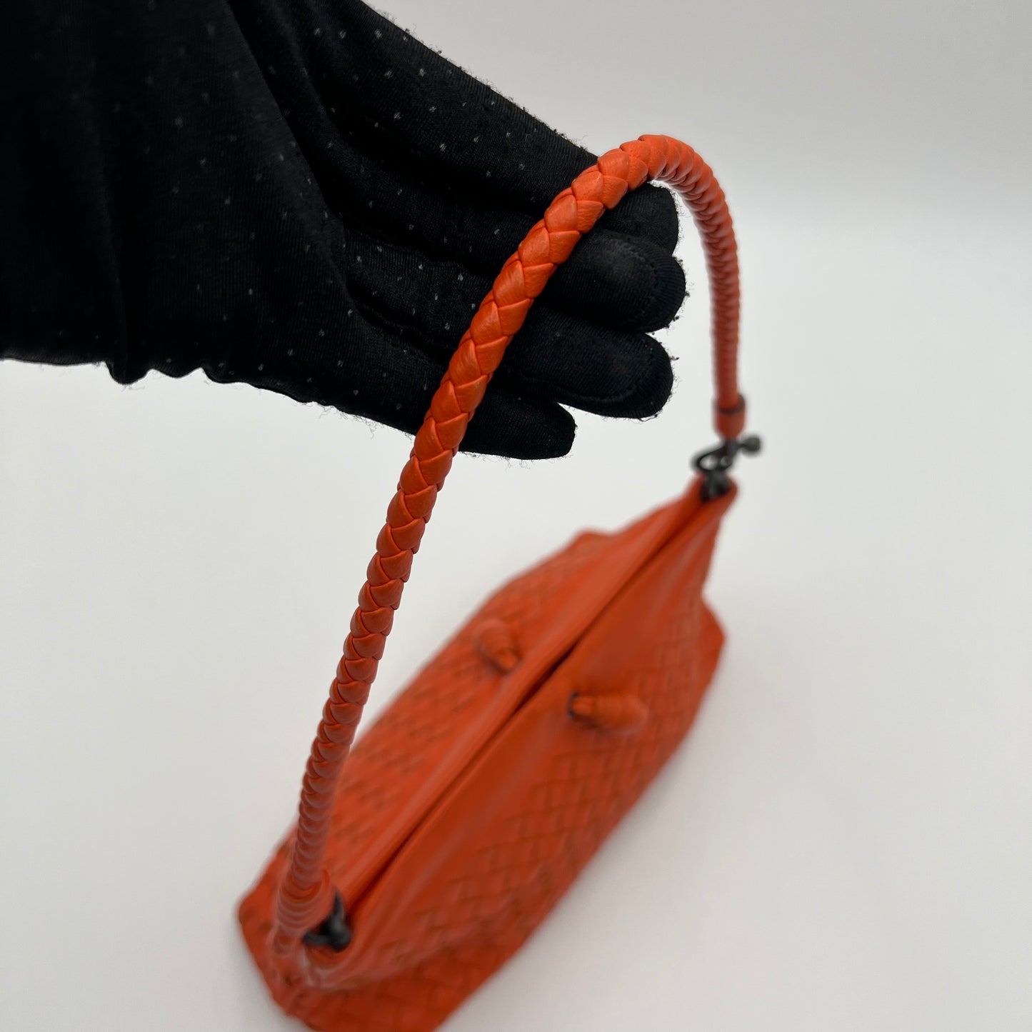 Bottega Veneta Orange Intrecciato Pochette