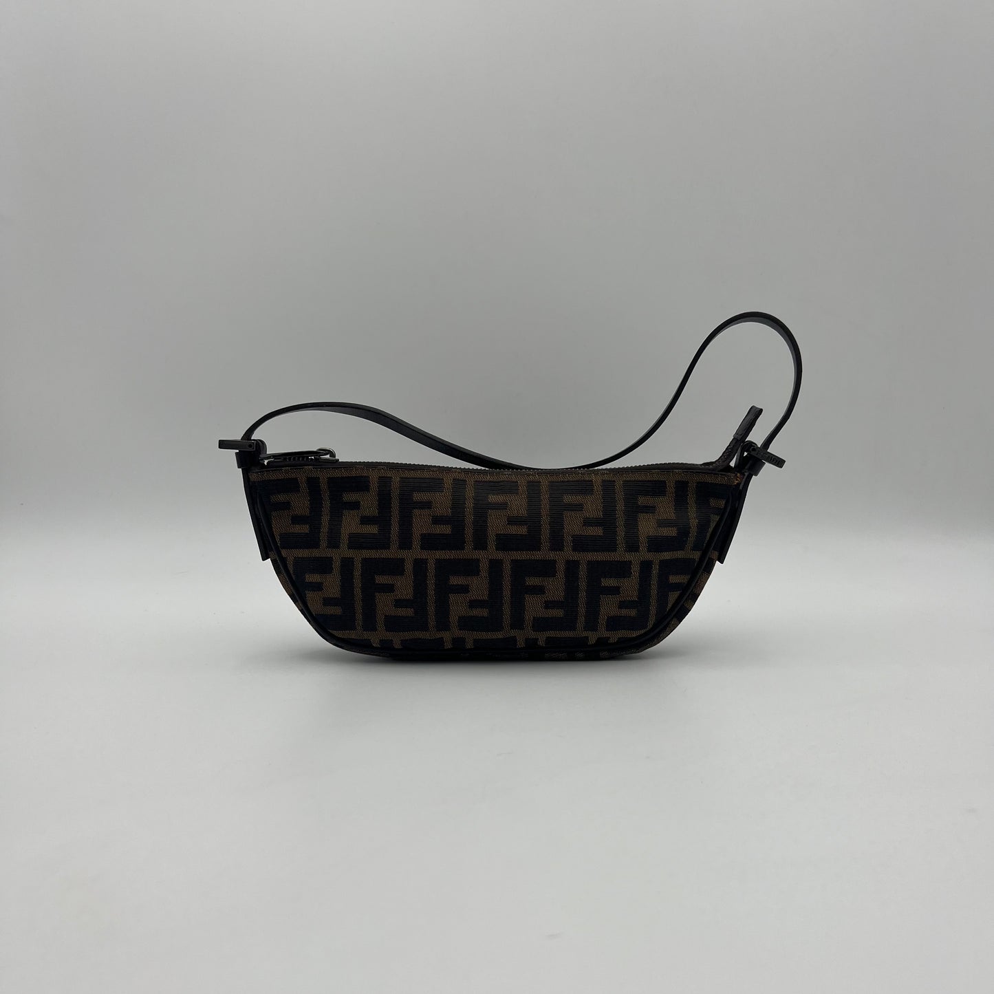 Fendi Tobacco Zucca Half Moon Pochette
