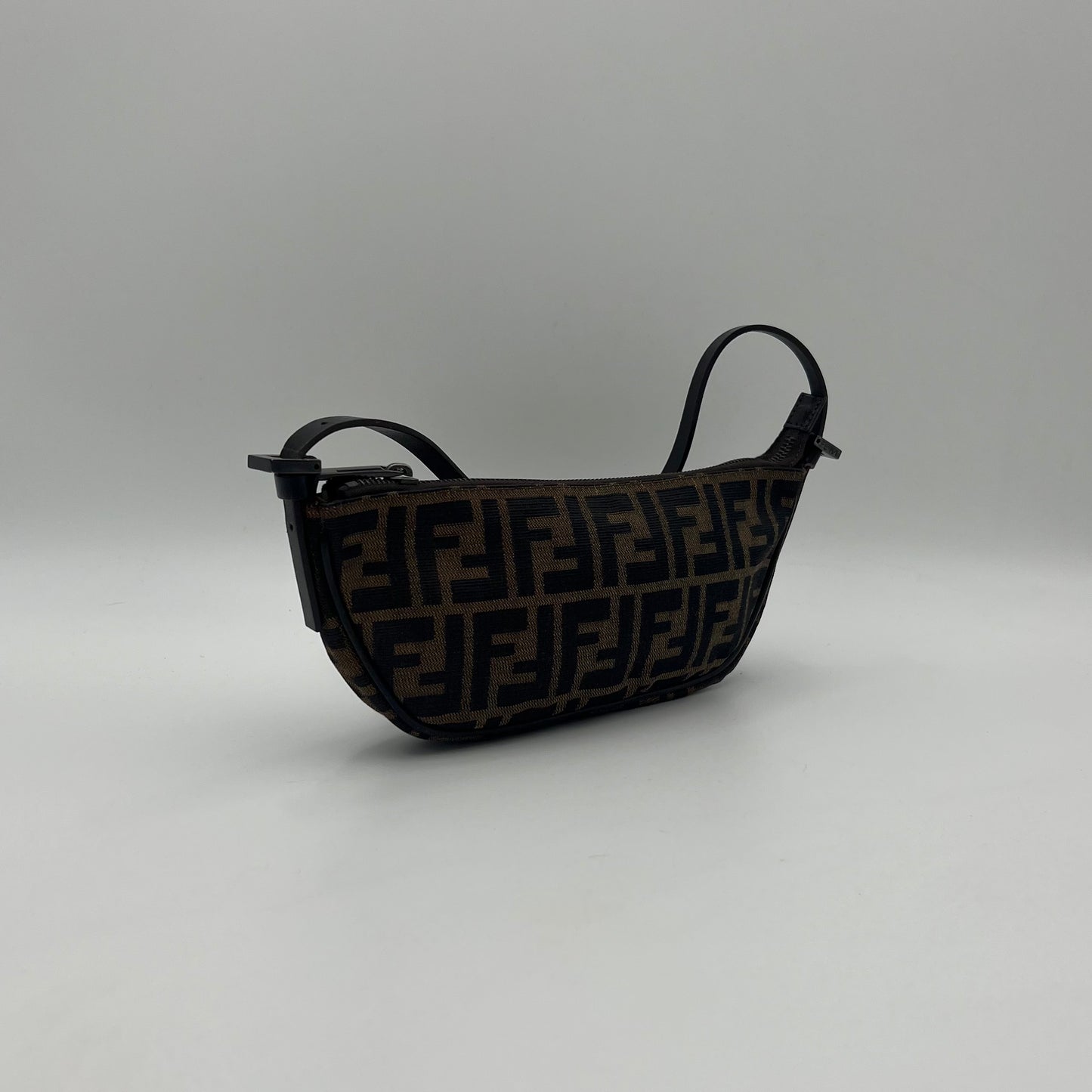 Fendi Tobacco Zucca Half Moon Pochette