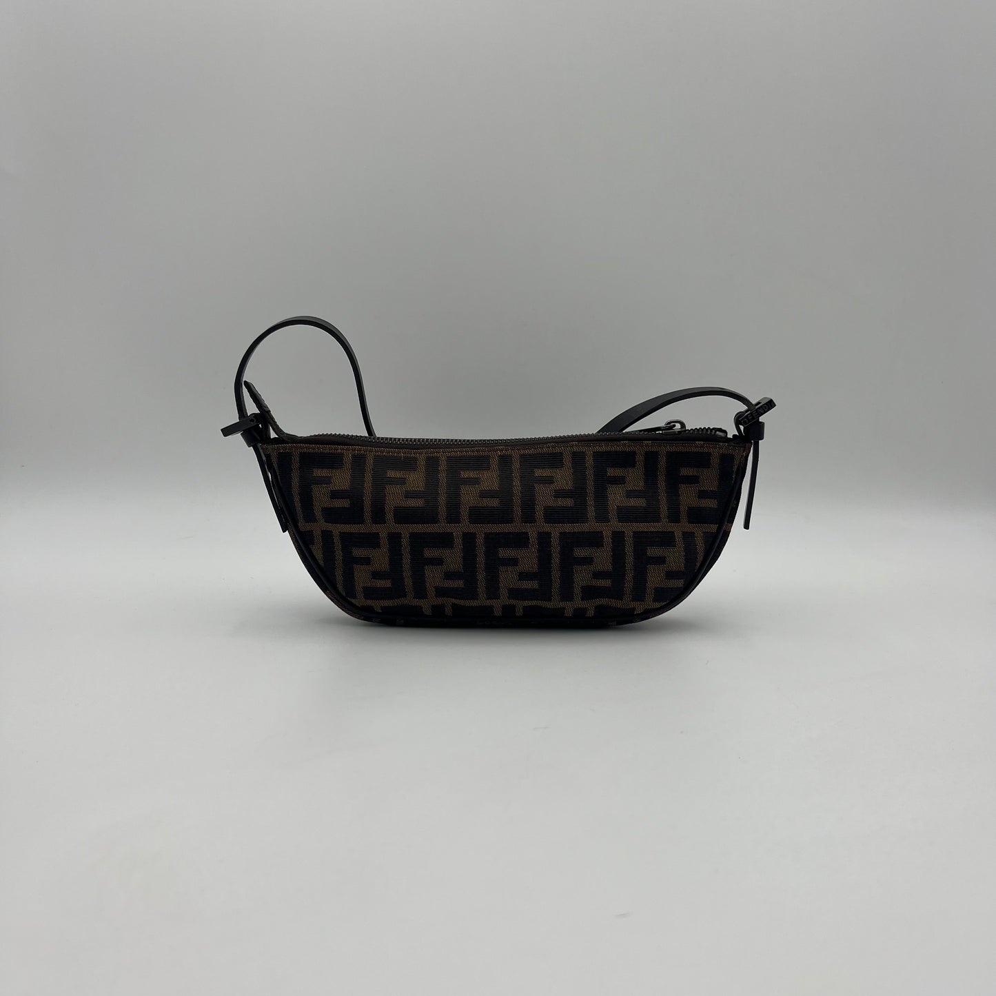 Fendi Tobacco Zucca Half Moon Pochette