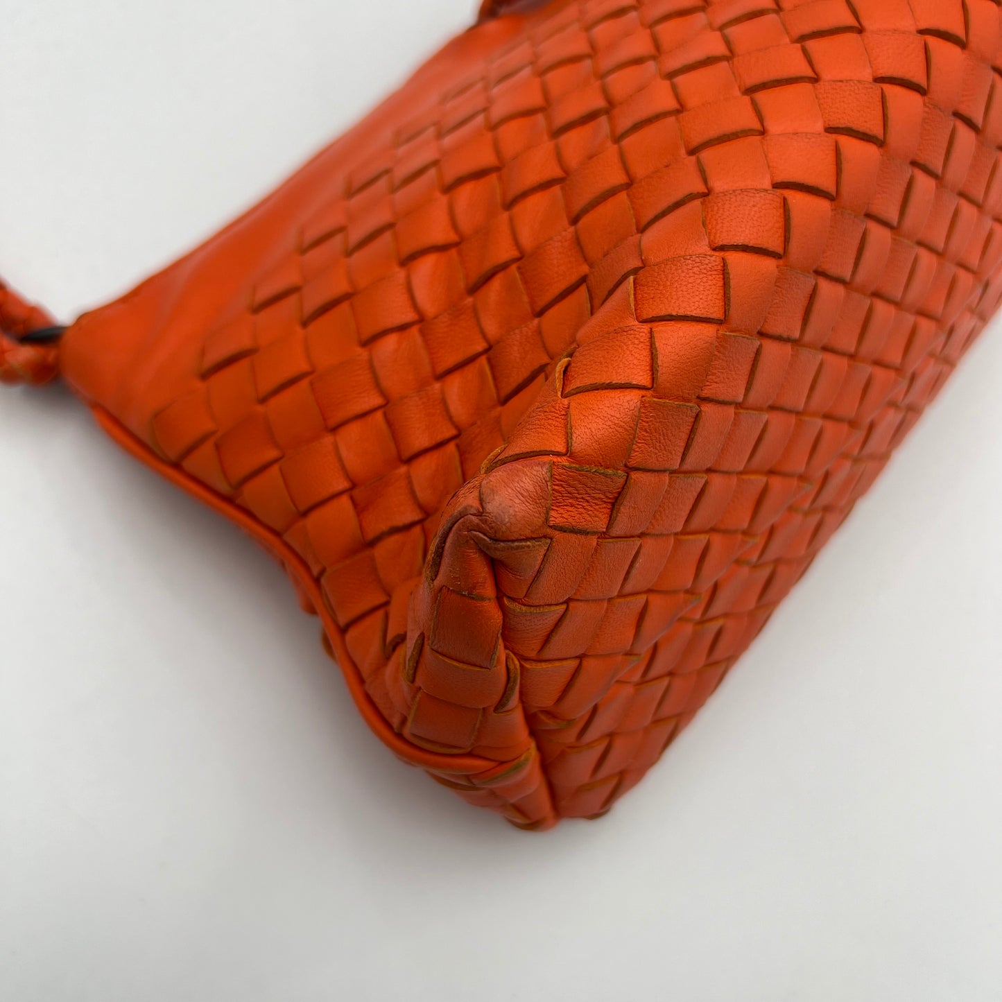 Bottega Veneta Orange Intrecciato Pochette