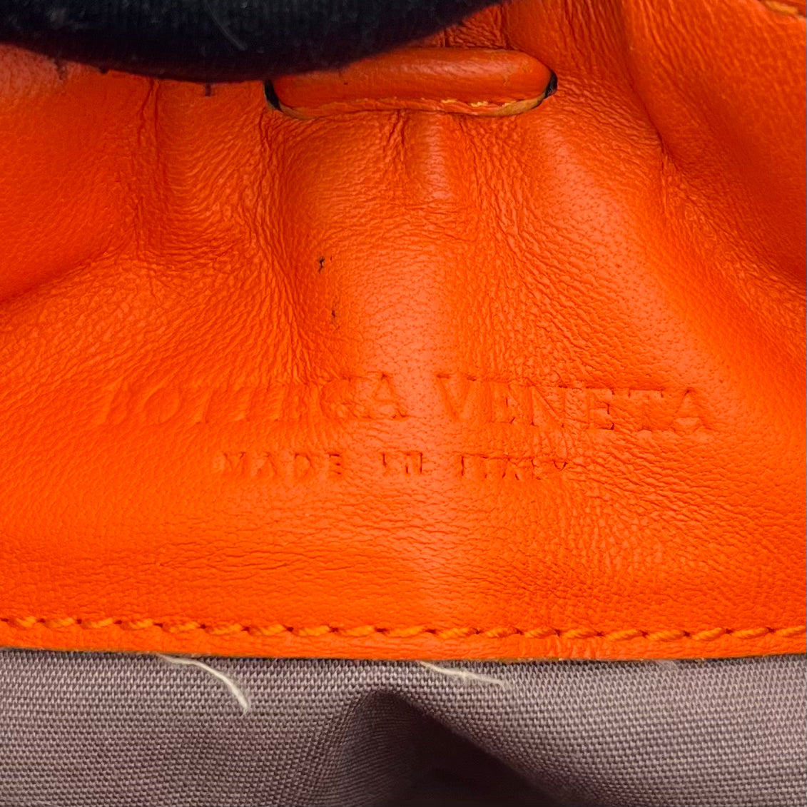 Bottega Veneta Orange Intrecciato Pochette