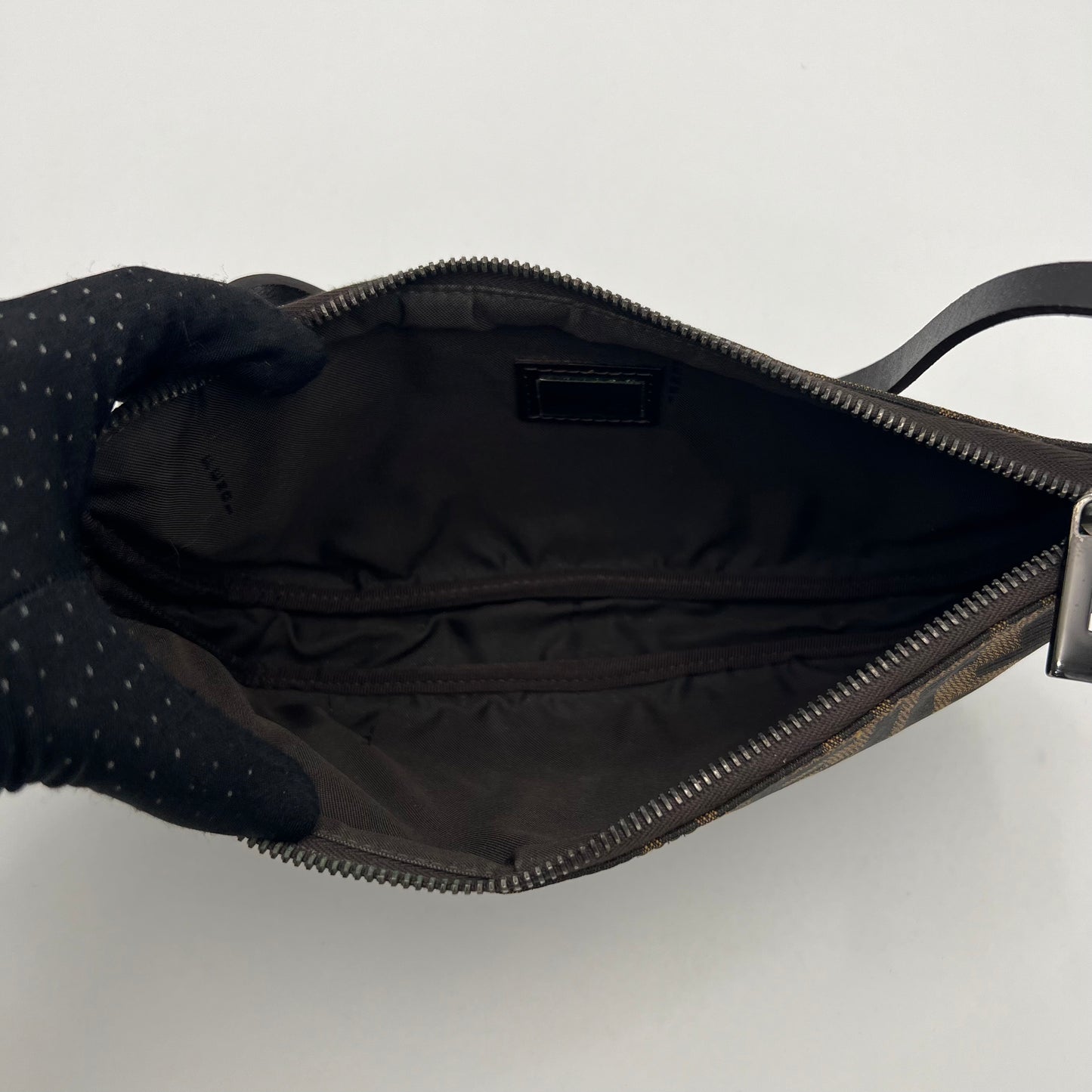 Fendi Tobacco Zucca Half Moon Pochette
