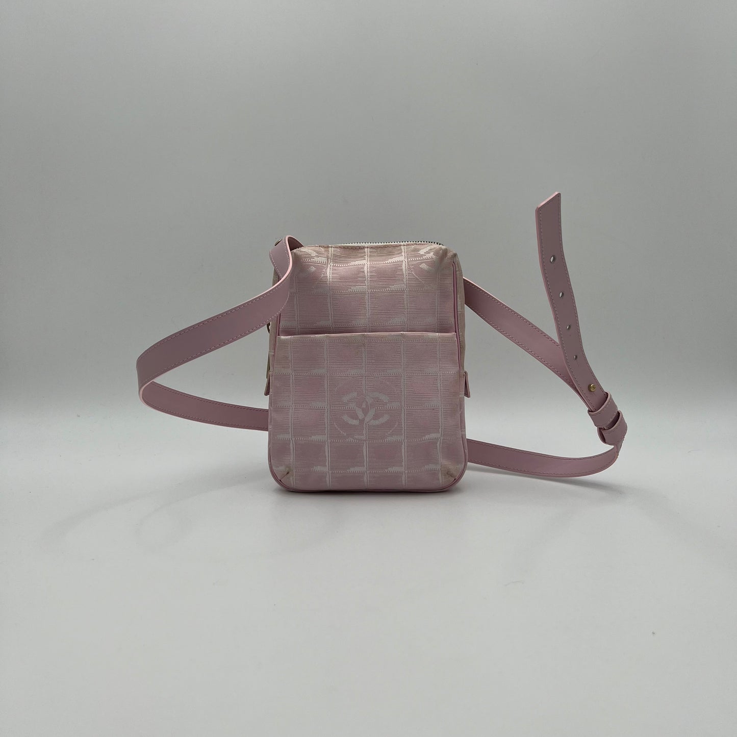 Chanel Pink Travel Line Nylon Crossbody