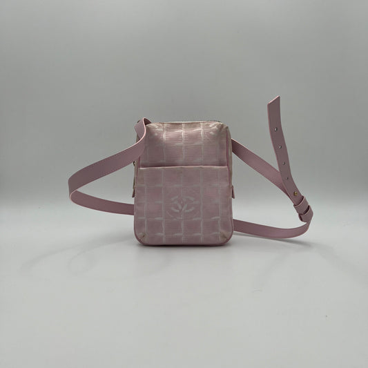 Chanel Pink Travel Line Nylon Crossbody