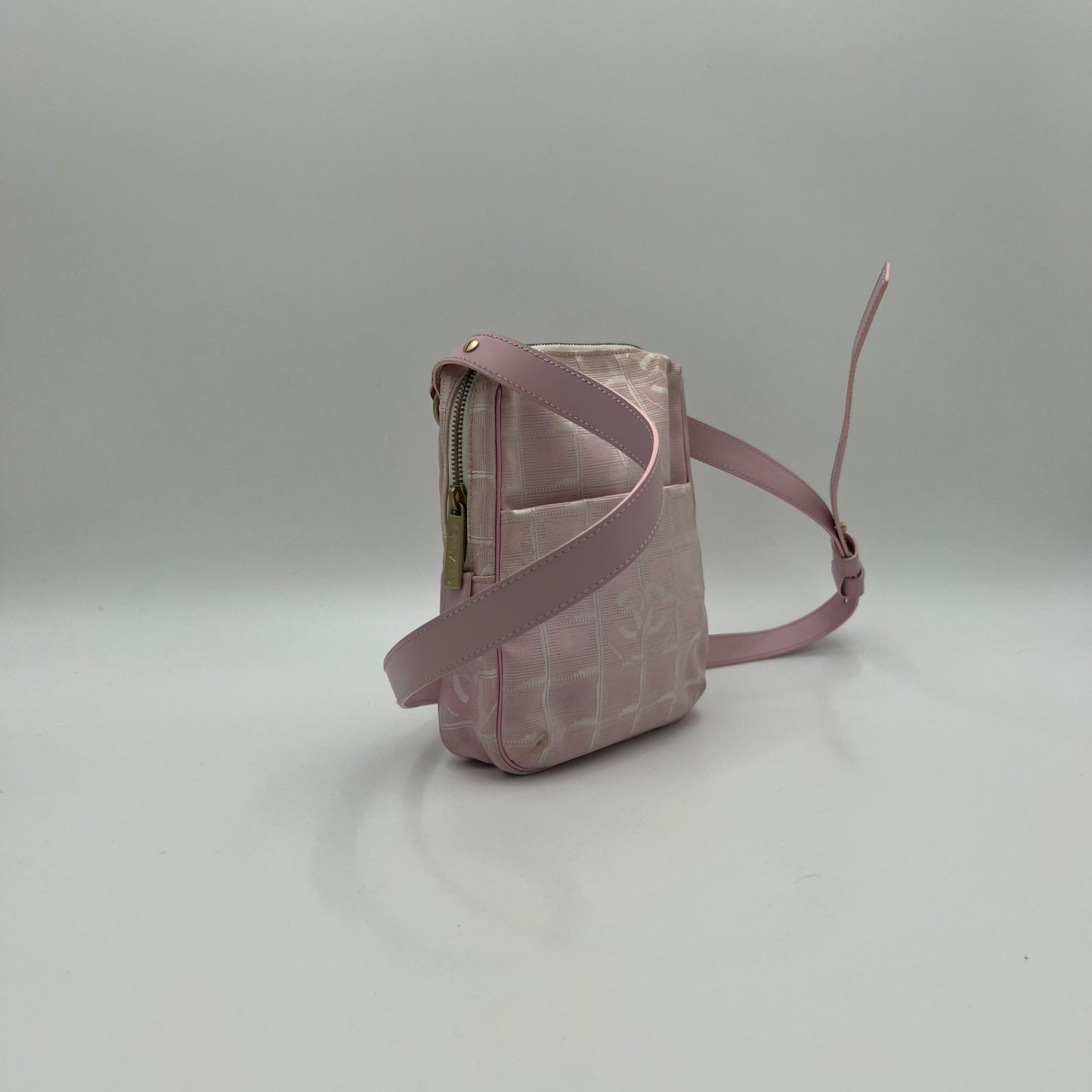Chanel Pink Travel Line Nylon Crossbody