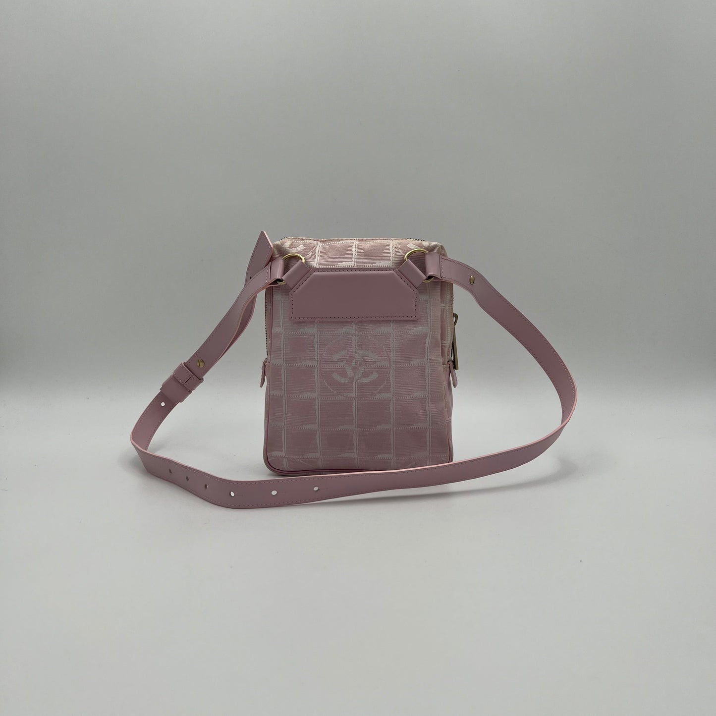 Chanel Pink Travel Line Nylon Crossbody