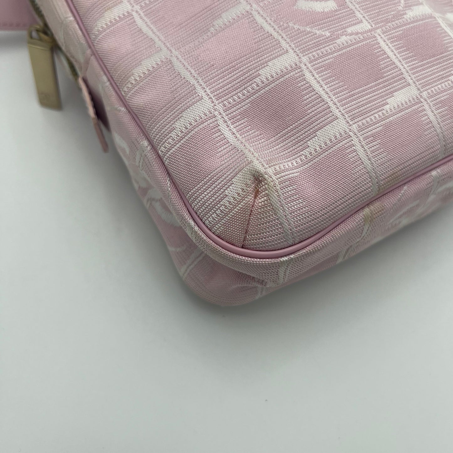 Chanel Pink Travel Line Nylon Crossbody
