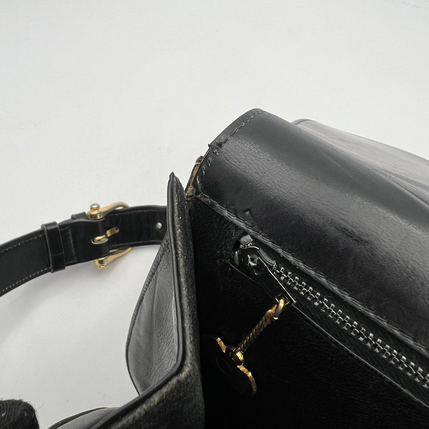 Celine Paris Vintage Triomphe Black Box Shoulder Bag / Sling