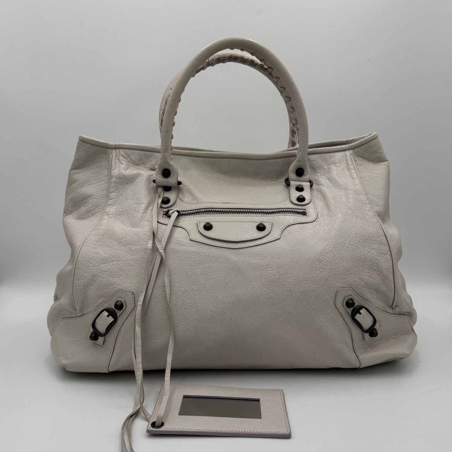 Balenciaga White Leather Classic The Sunday Tote