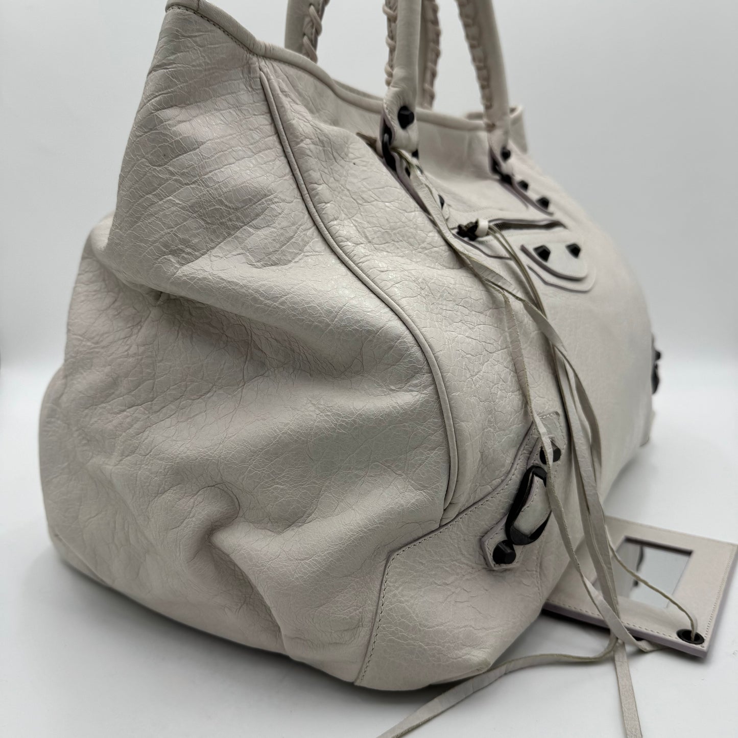 Balenciaga White Leather Classic The Sunday Tote