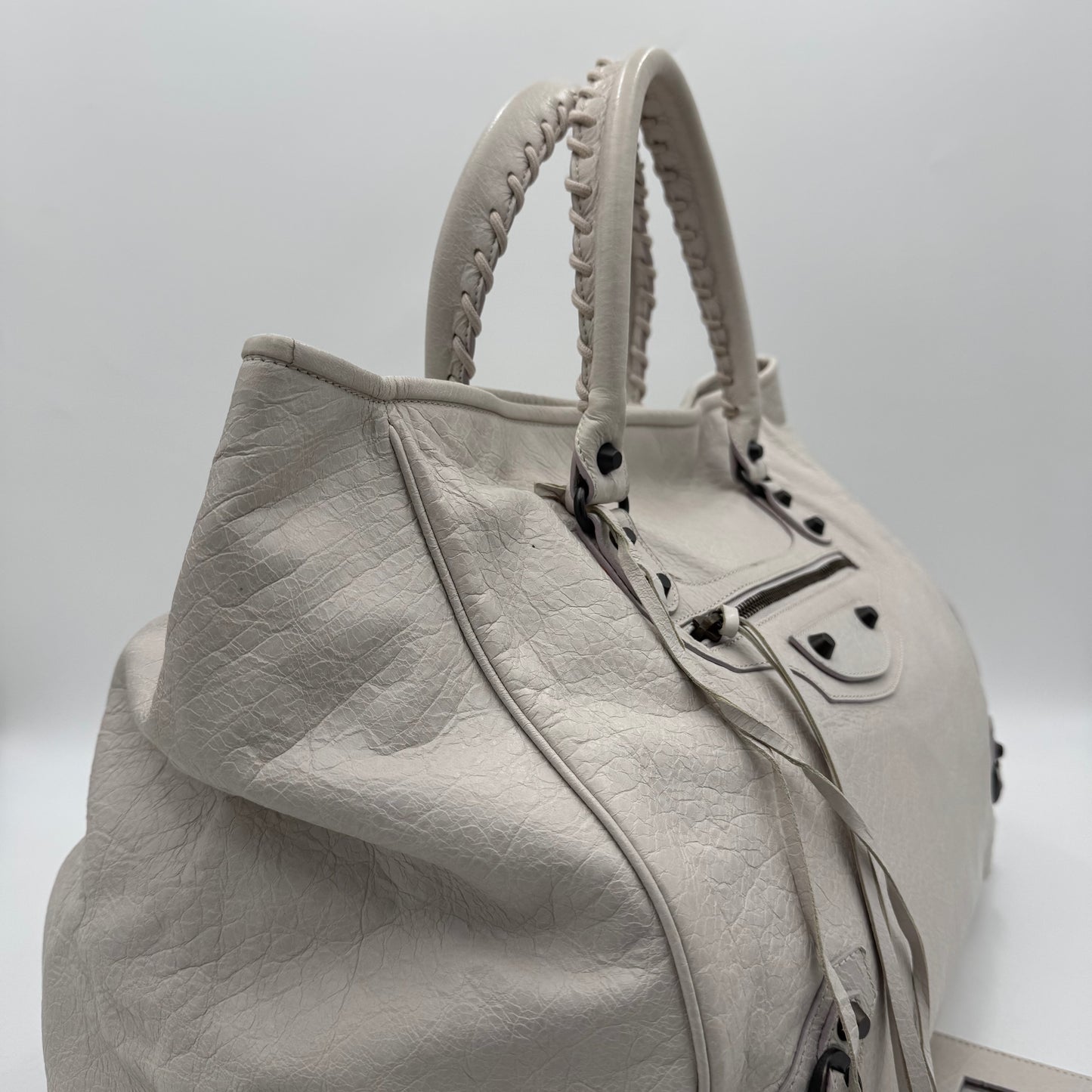Balenciaga White Leather Classic The Sunday Tote