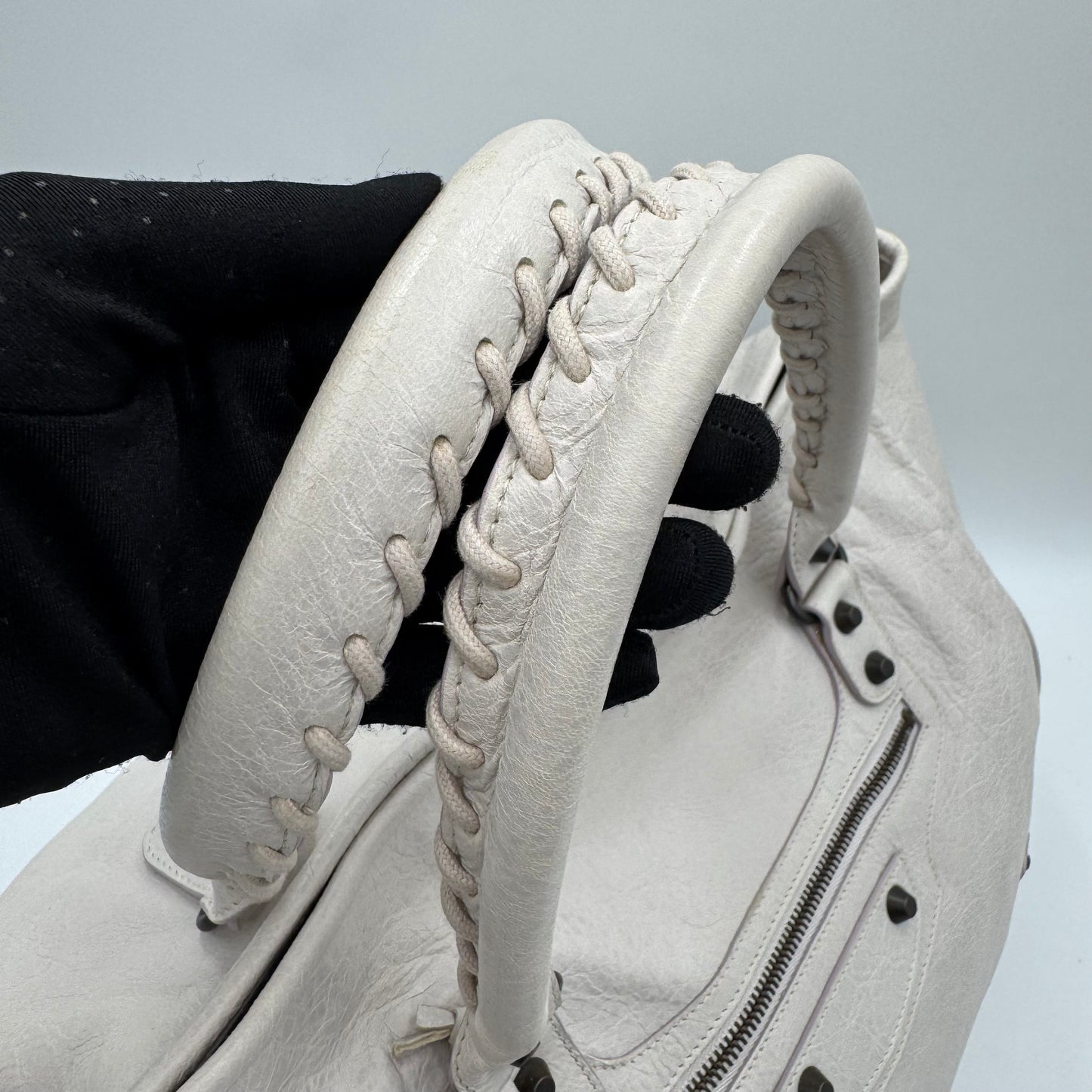 Balenciaga White Leather Classic The Sunday Tote