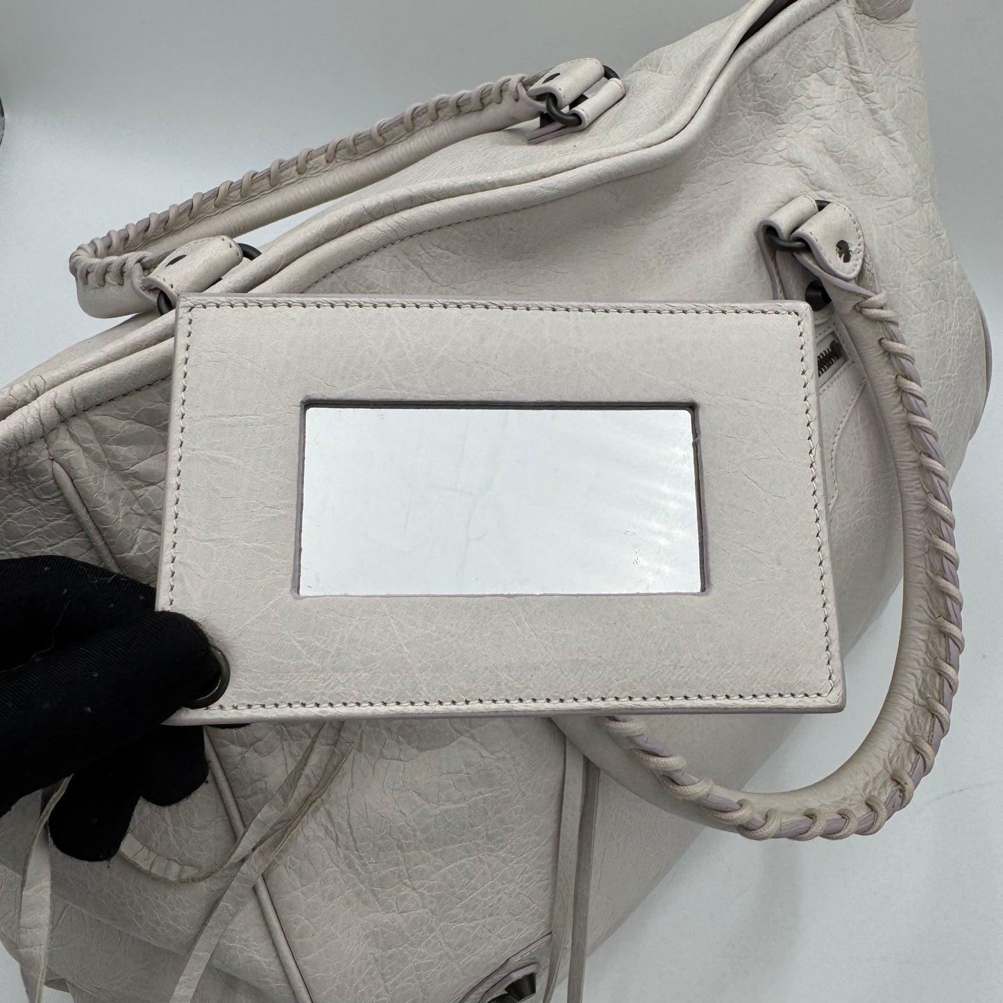 Balenciaga White Leather Classic The Sunday Tote