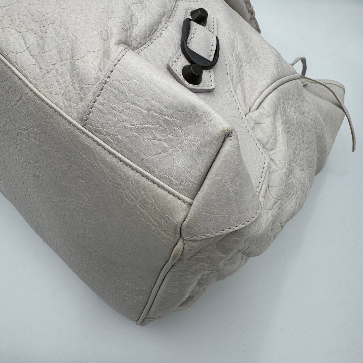 Balenciaga White Leather Classic The Sunday Tote