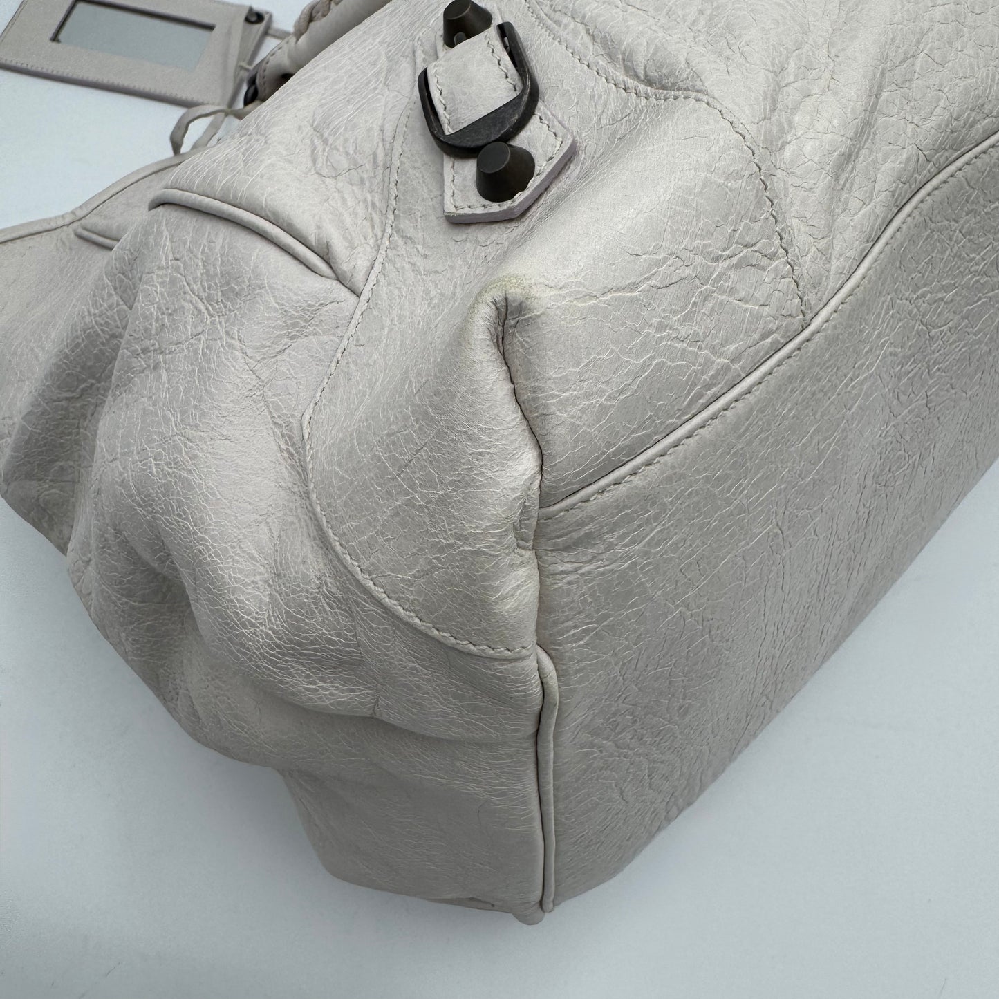 Balenciaga White Leather Classic The Sunday Tote