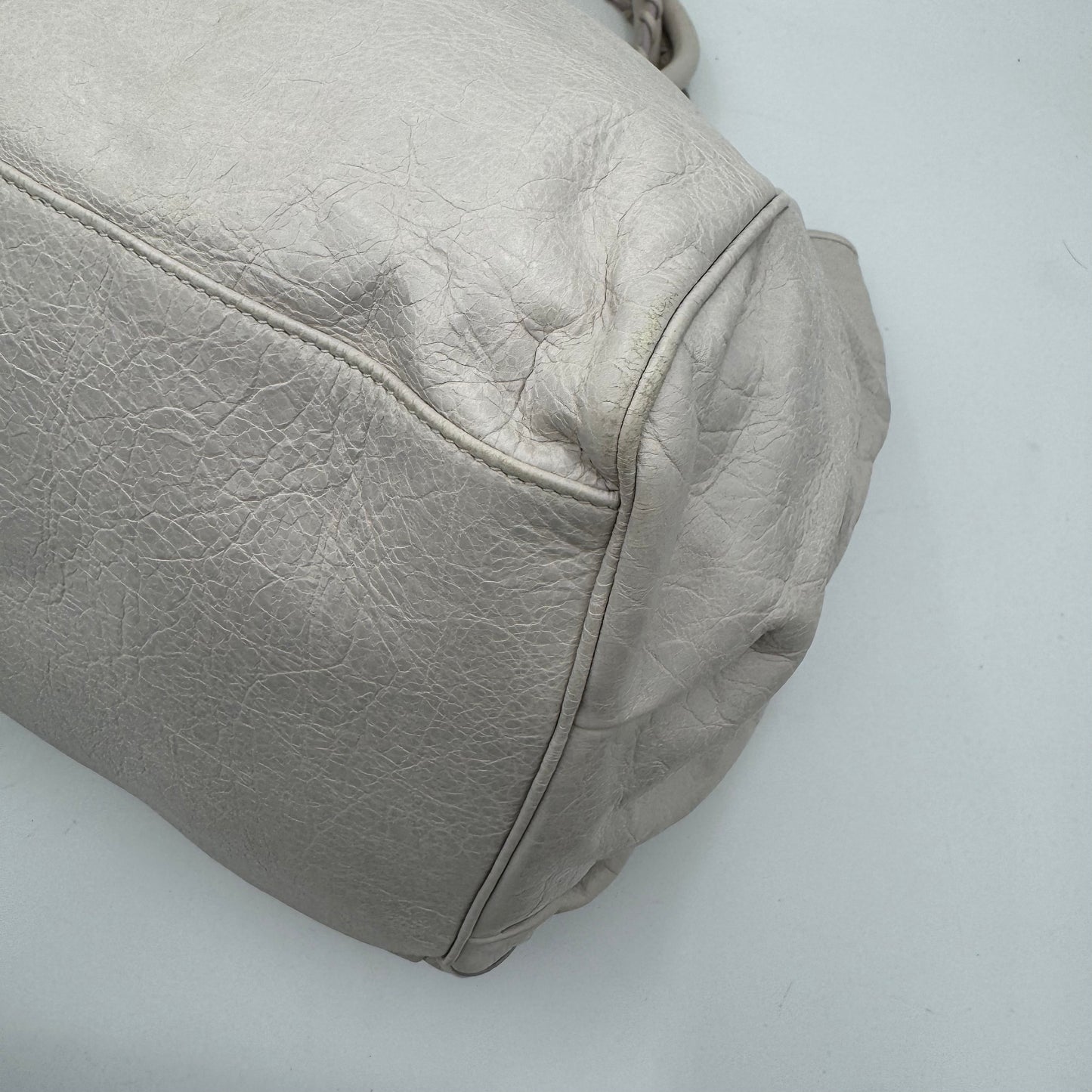 Balenciaga White Leather Classic The Sunday Tote