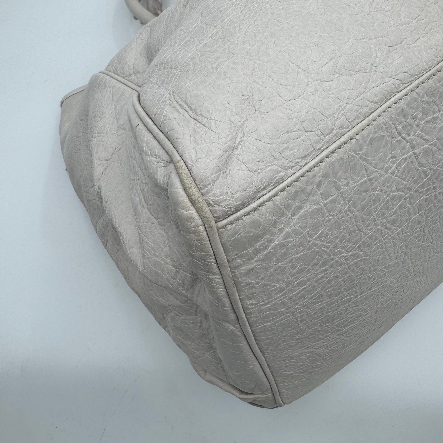 Balenciaga White Leather Classic The Sunday Tote