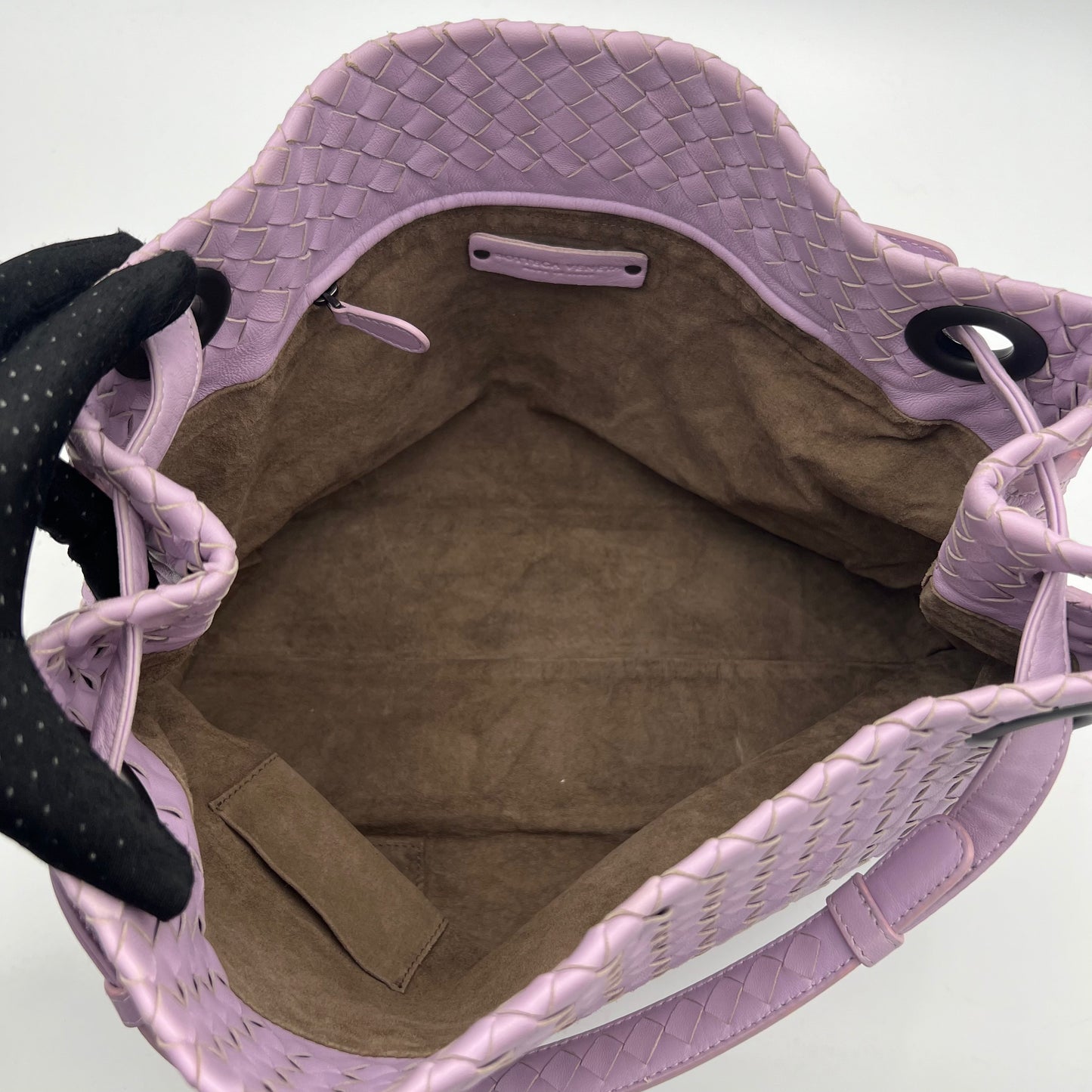 Bottega Veneta Light Purple Intrecciato Garda Bag
