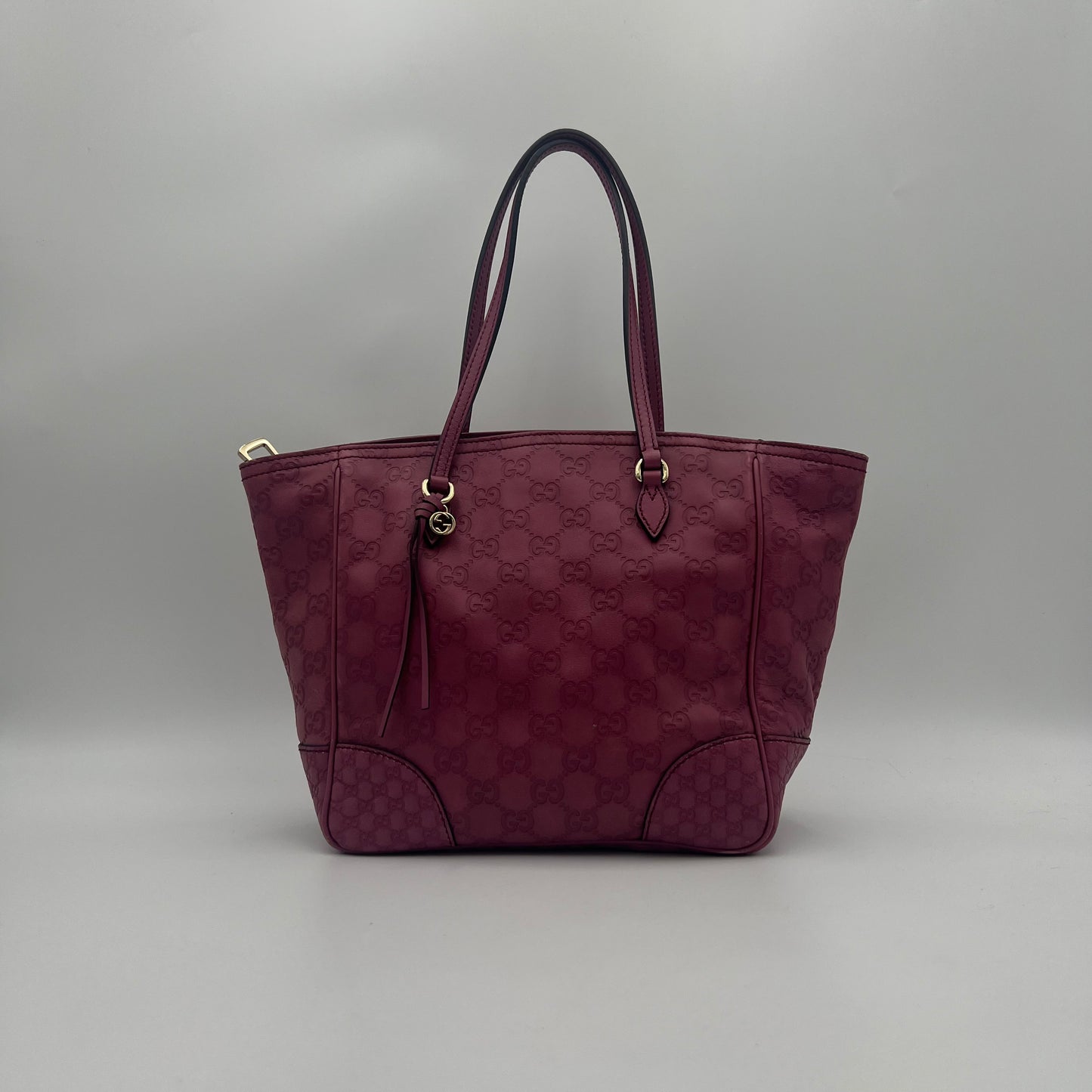 Gucci Purple Guccissima Leather Bree Tote Shoulder Bag