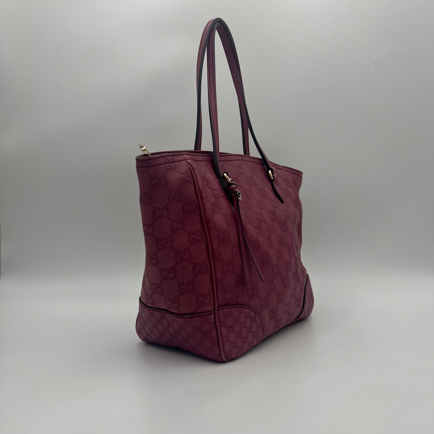 Gucci Purple Guccissima Leather Bree Tote Shoulder Bag