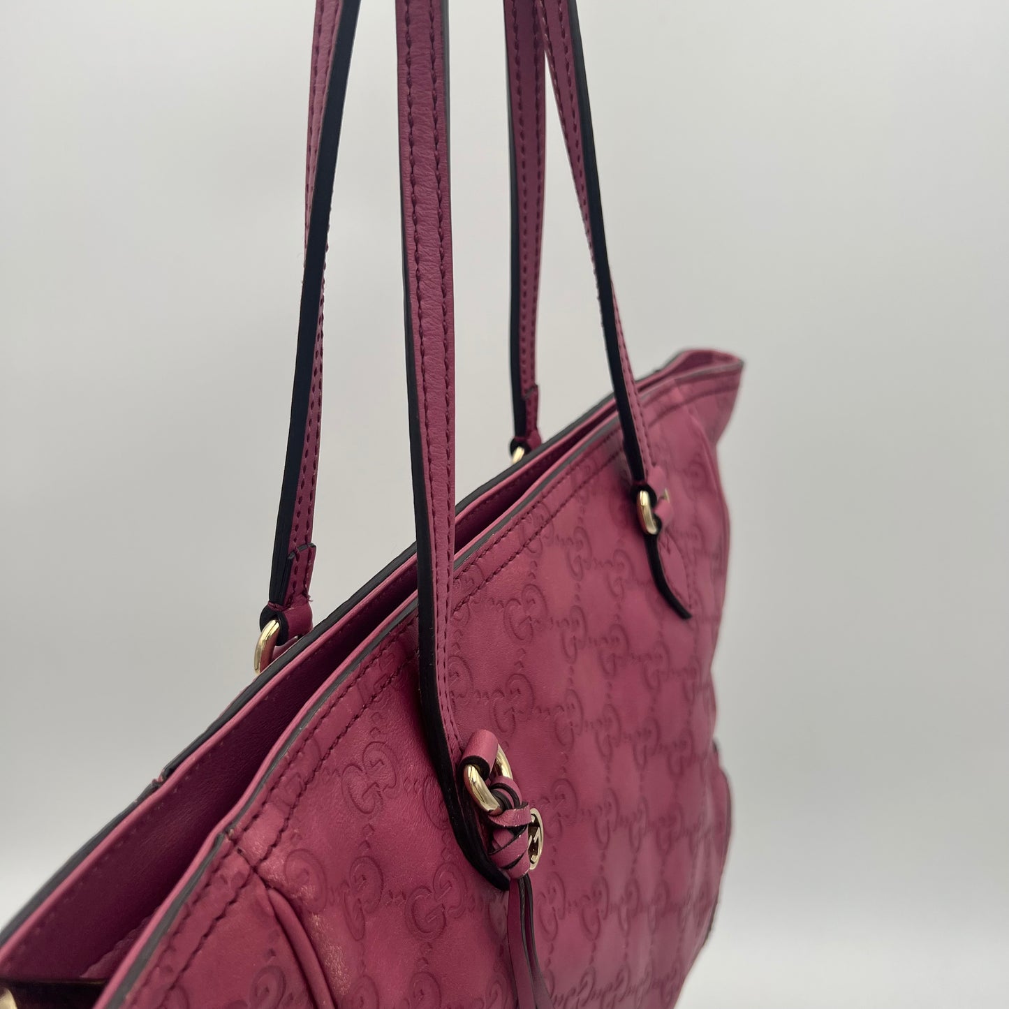Gucci Purple Guccissima Leather Bree Tote Shoulder Bag