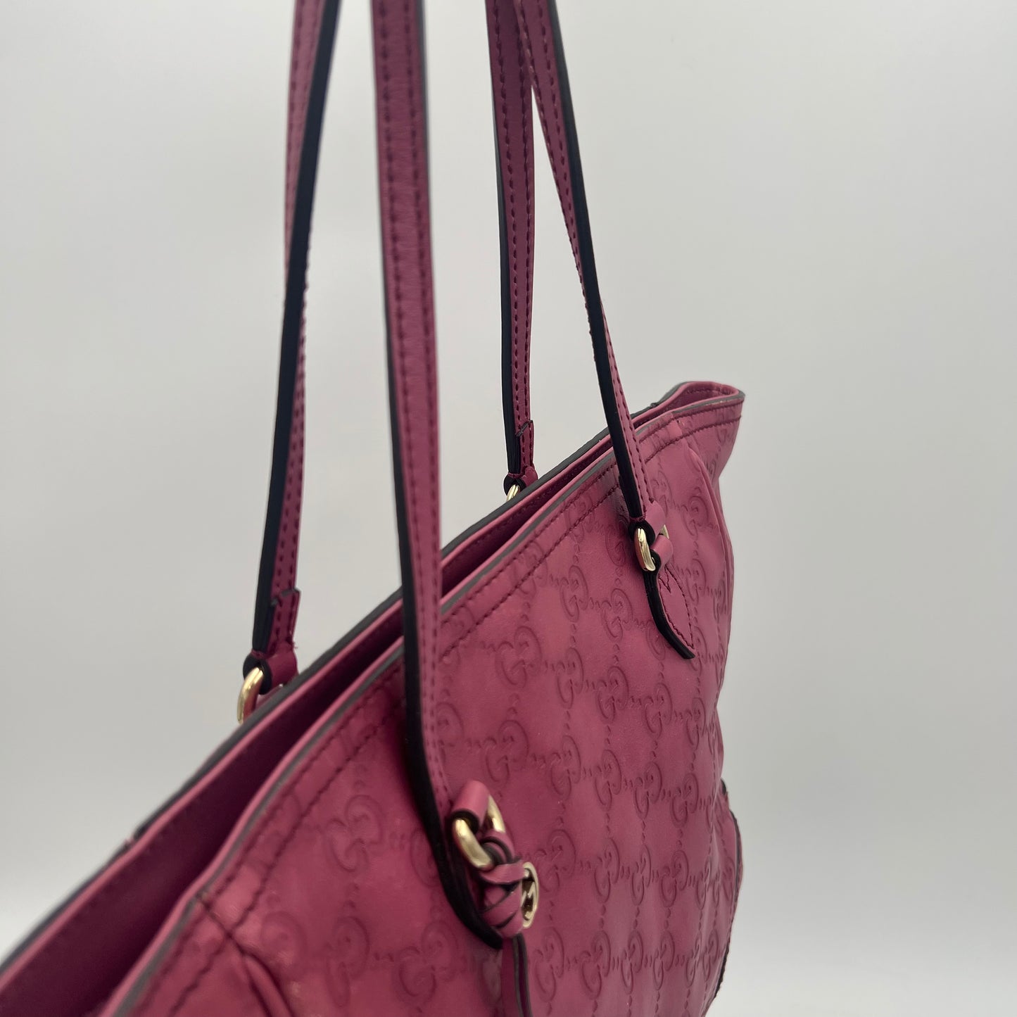 Gucci Purple Guccissima Leather Bree Tote Shoulder Bag