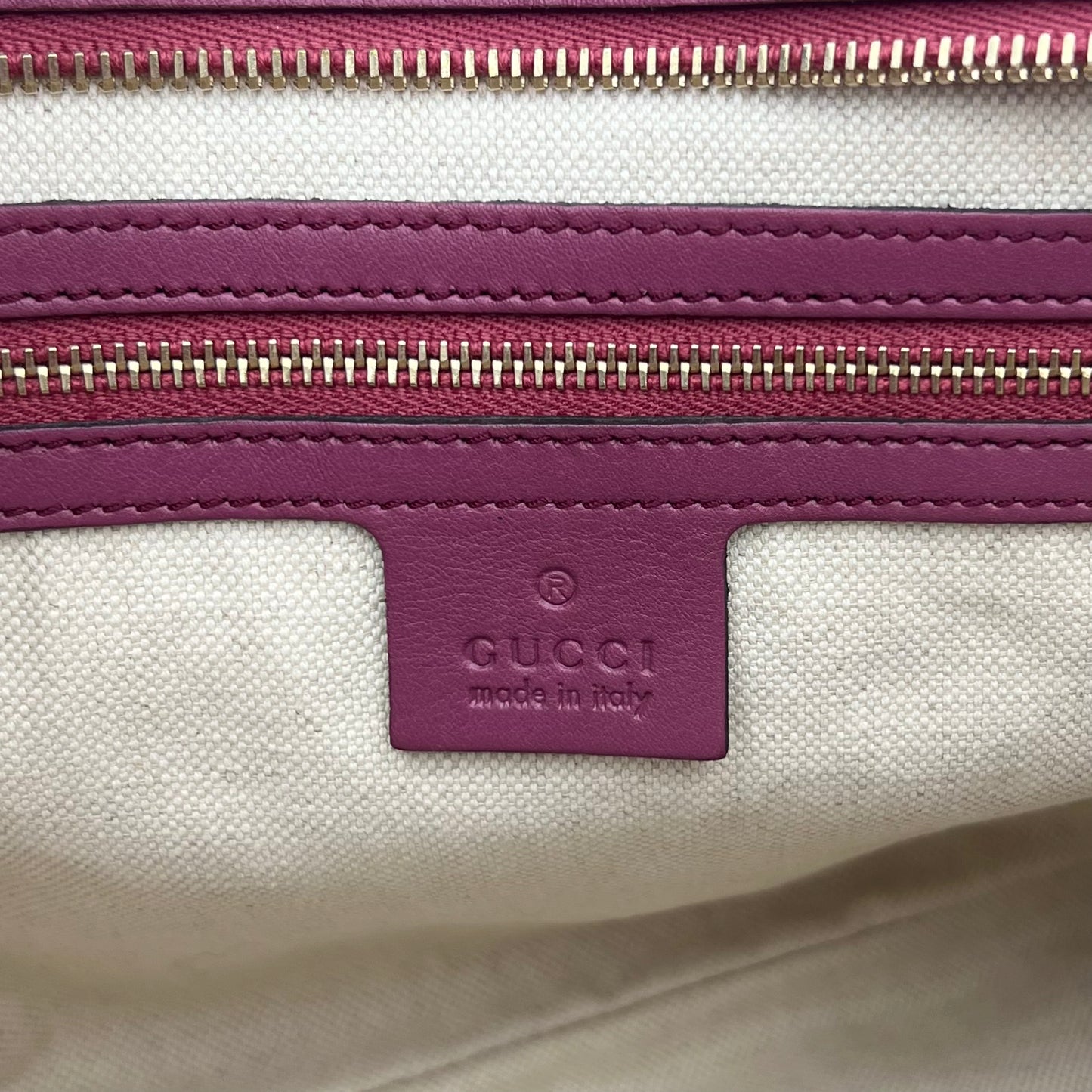 Gucci Purple Guccissima Leather Bree Tote Shoulder Bag