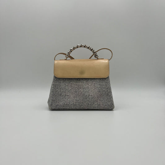 Loewe Beige Patent Leather Twist Handle Velasquez Two-Way Handbag