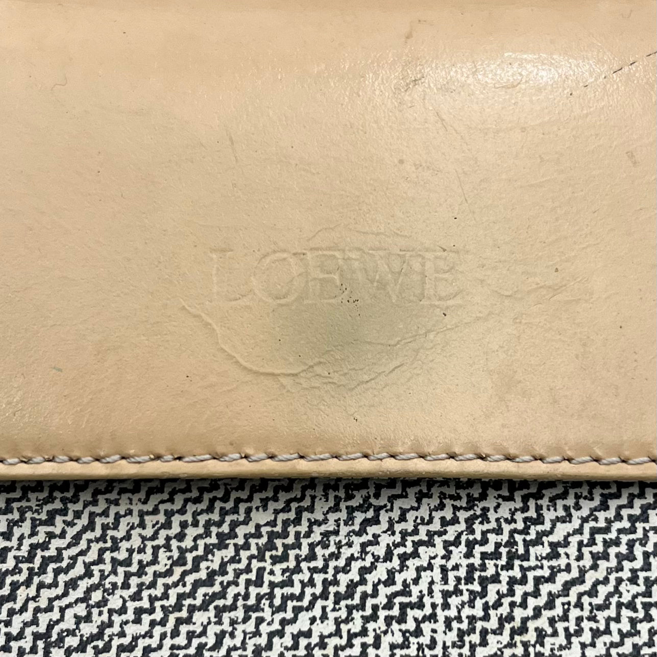 Loewe Beige Patent Leather Twist Handle Velasquez Two-Way Handbag