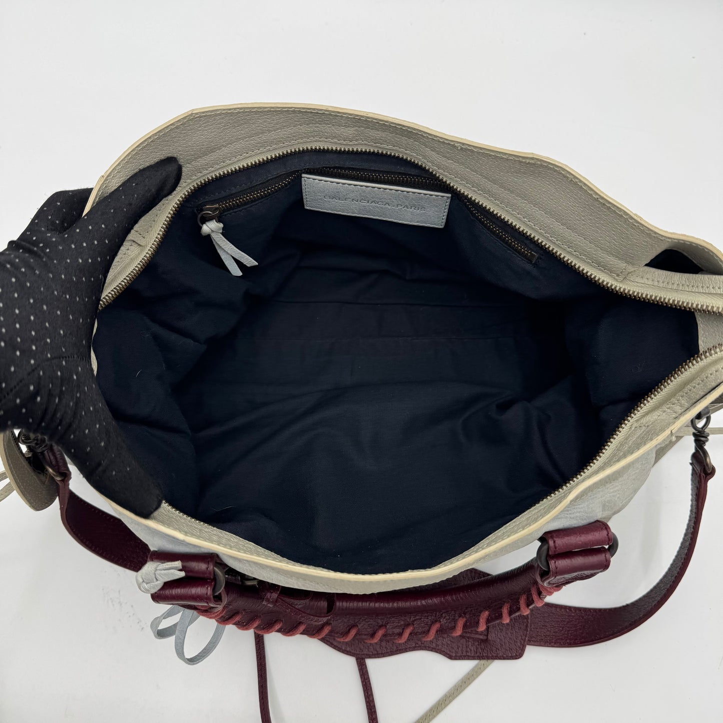 Balenciaga Tri-Color Lambskin Classic City Bag
