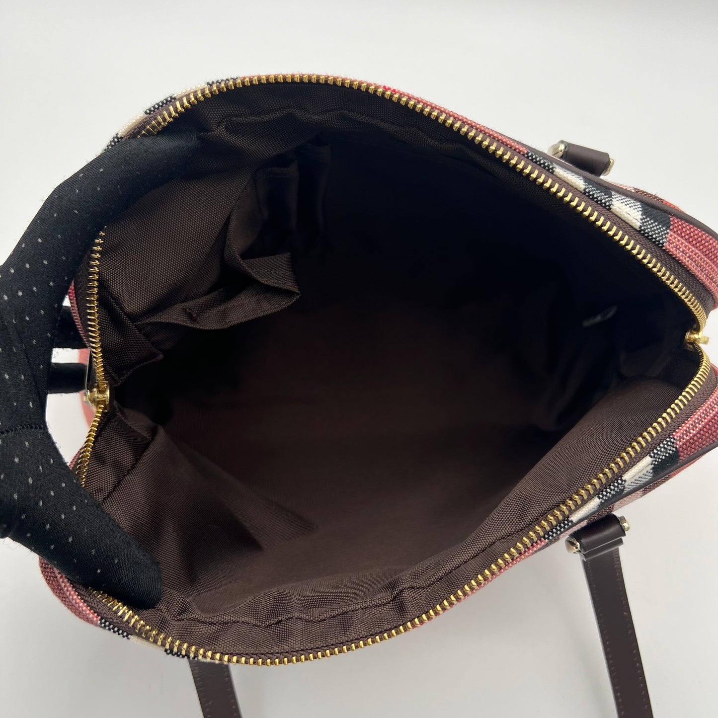 Burberry Pink Nova Check Canvas and Brown Leather Shoulder Bag