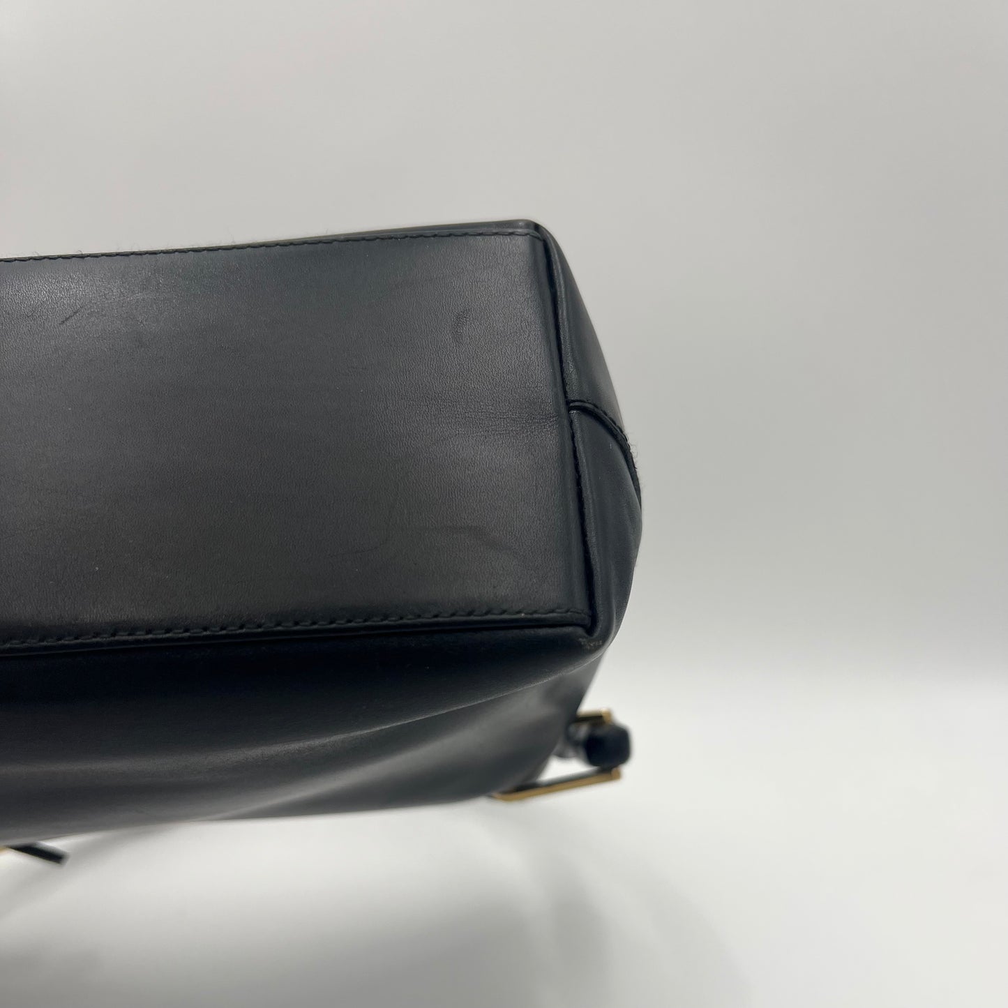 Gucci Black Leather Bamboo Shoulder Bag